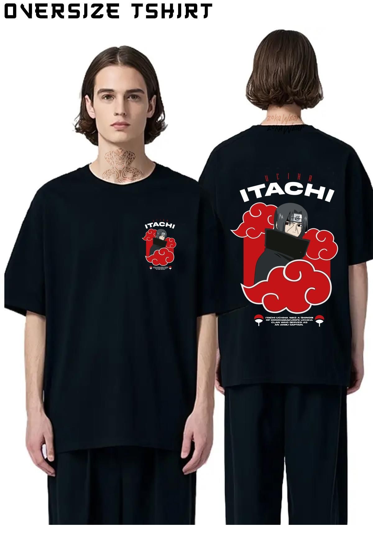 ZOKAWEAR Uchiha-Itachi-Naruto-v9 Sırt Baskılı Oversize Tişört