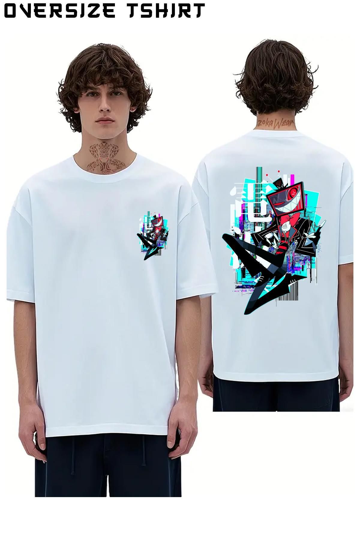 ZOKAWEAR Vox-Hazbin-Hotel Sırt Baskılı Oversize Tişört