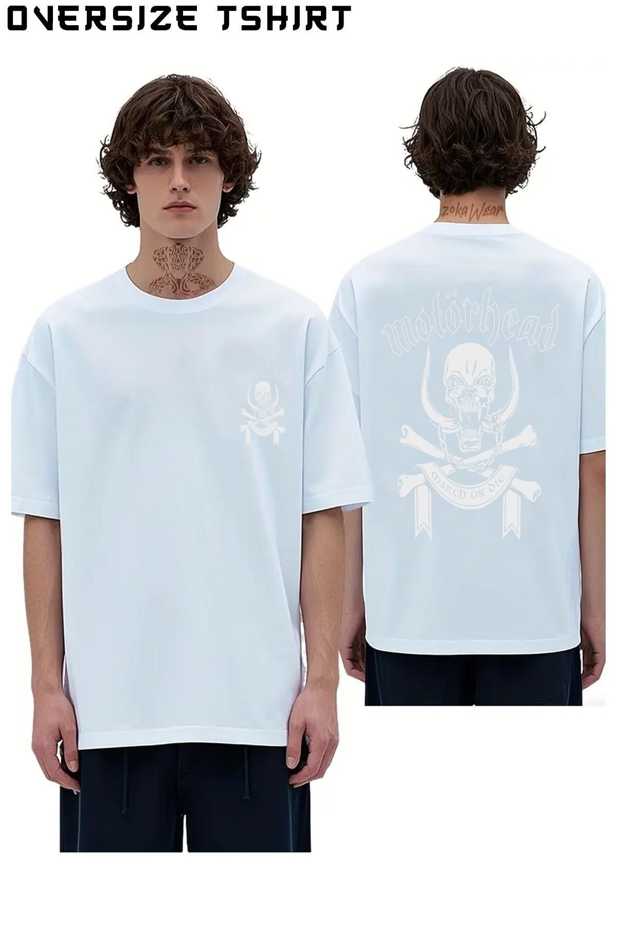 ZOKAWEAR MotörHead-March Sırt Baskılı Oversize Tişört