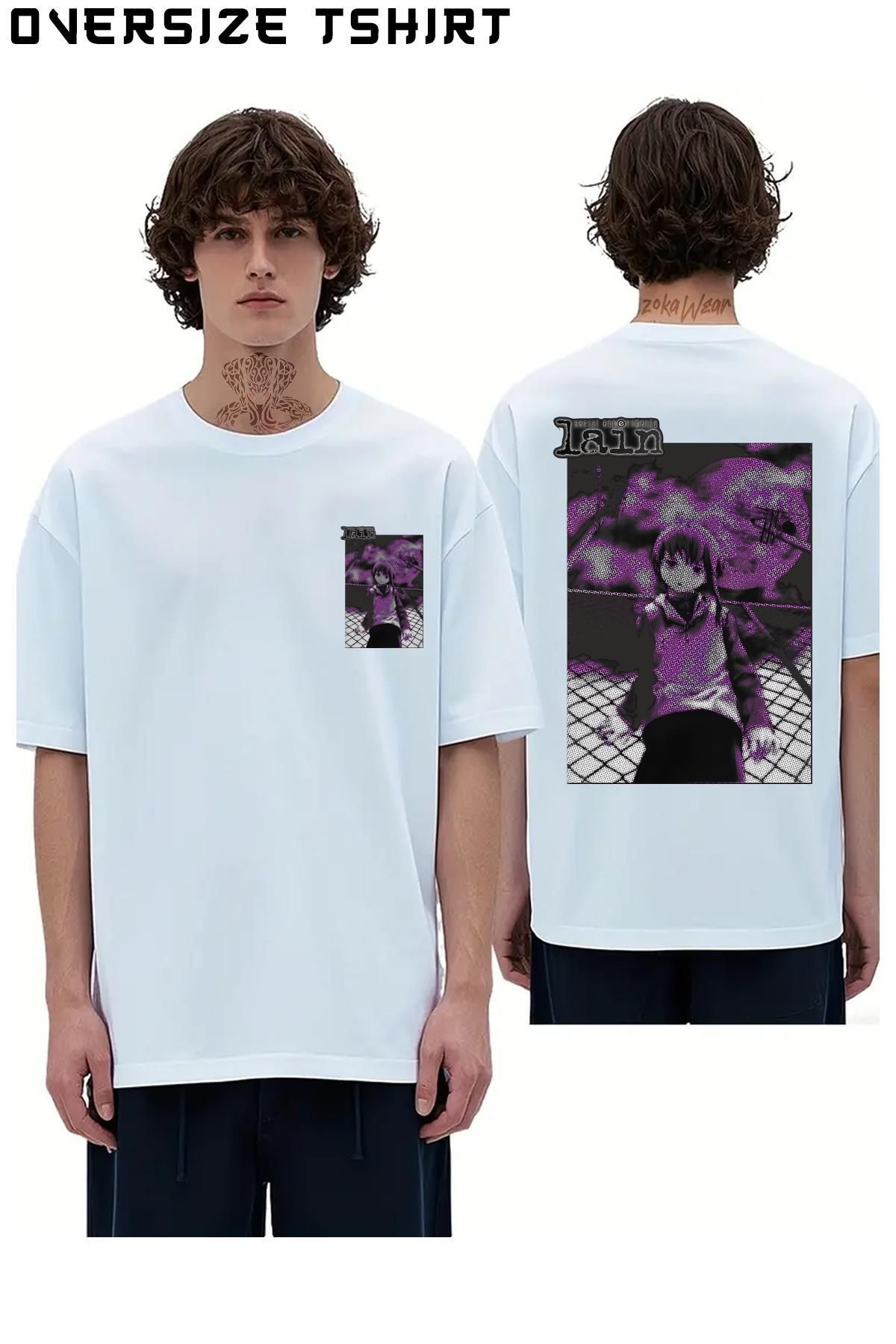 ZOKAWEAR Serial-Experiments-Lain-2 Sırt Baskılı Oversize Tişört