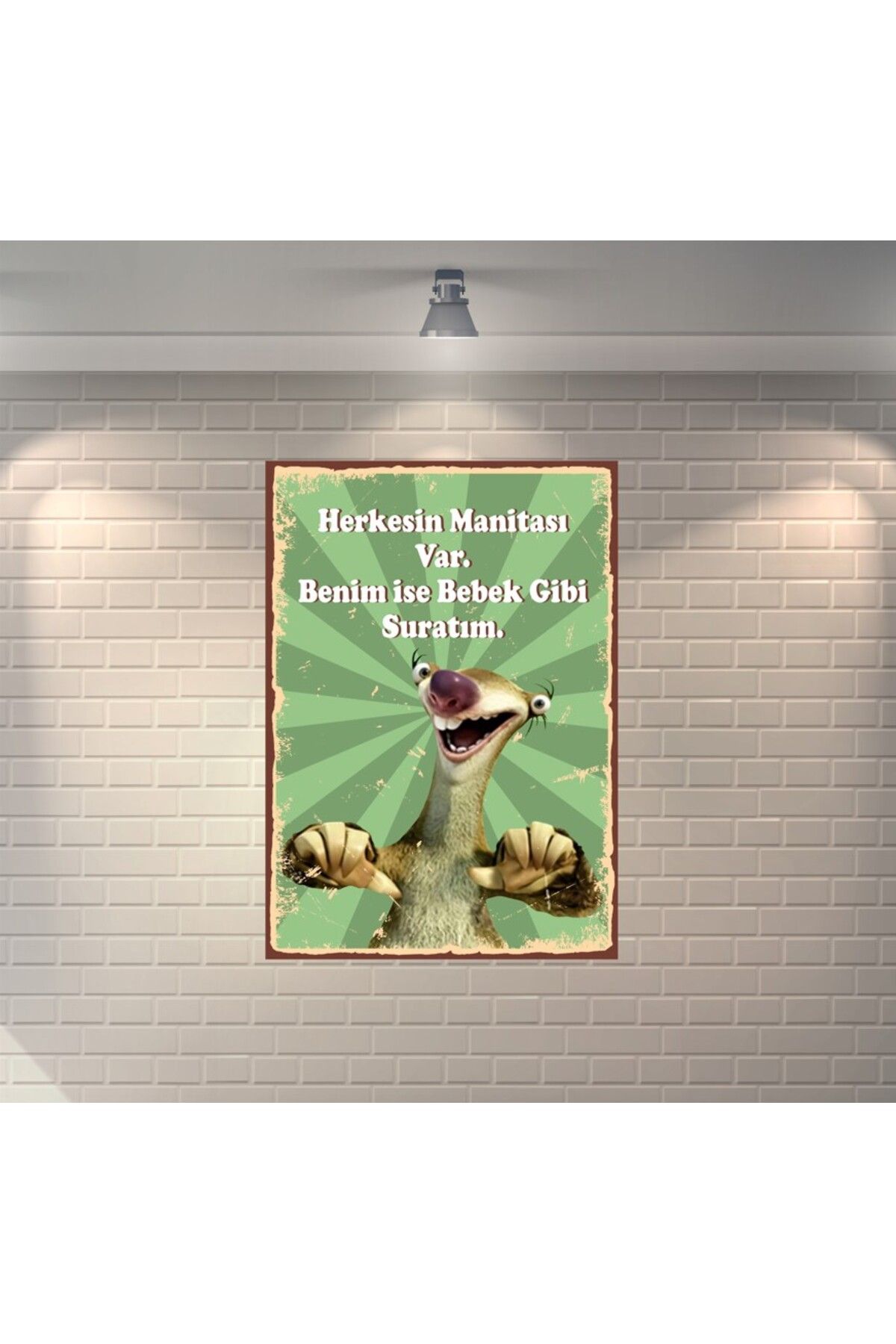 BBO REKLAM Buz Devri Sid Retro Ahşap Poster