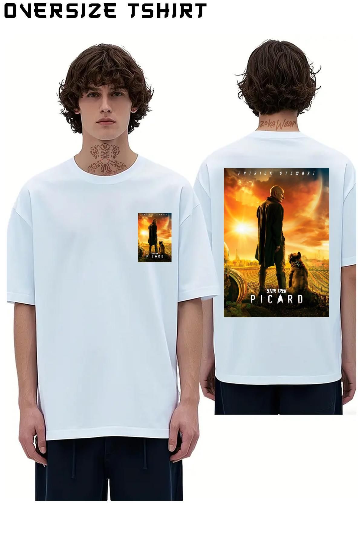 ZOKAWEAR Picard-Number-One-Dog-Sunset Sırt Baskılı Oversize Tişört