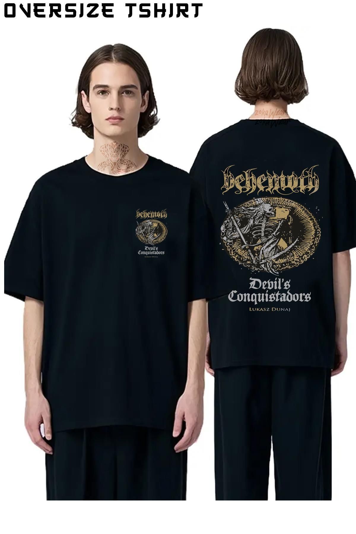 ZOKAWEAR Reaper-Behemoth Sırt Baskılı Oversize Tişört