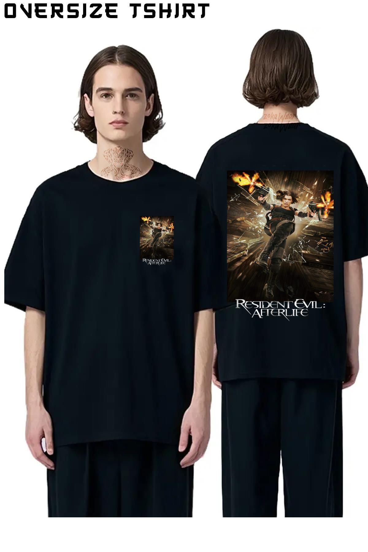 ZOKAWEAR Resident-Evil-Afterlife Sırt Baskılı Oversize Tişört