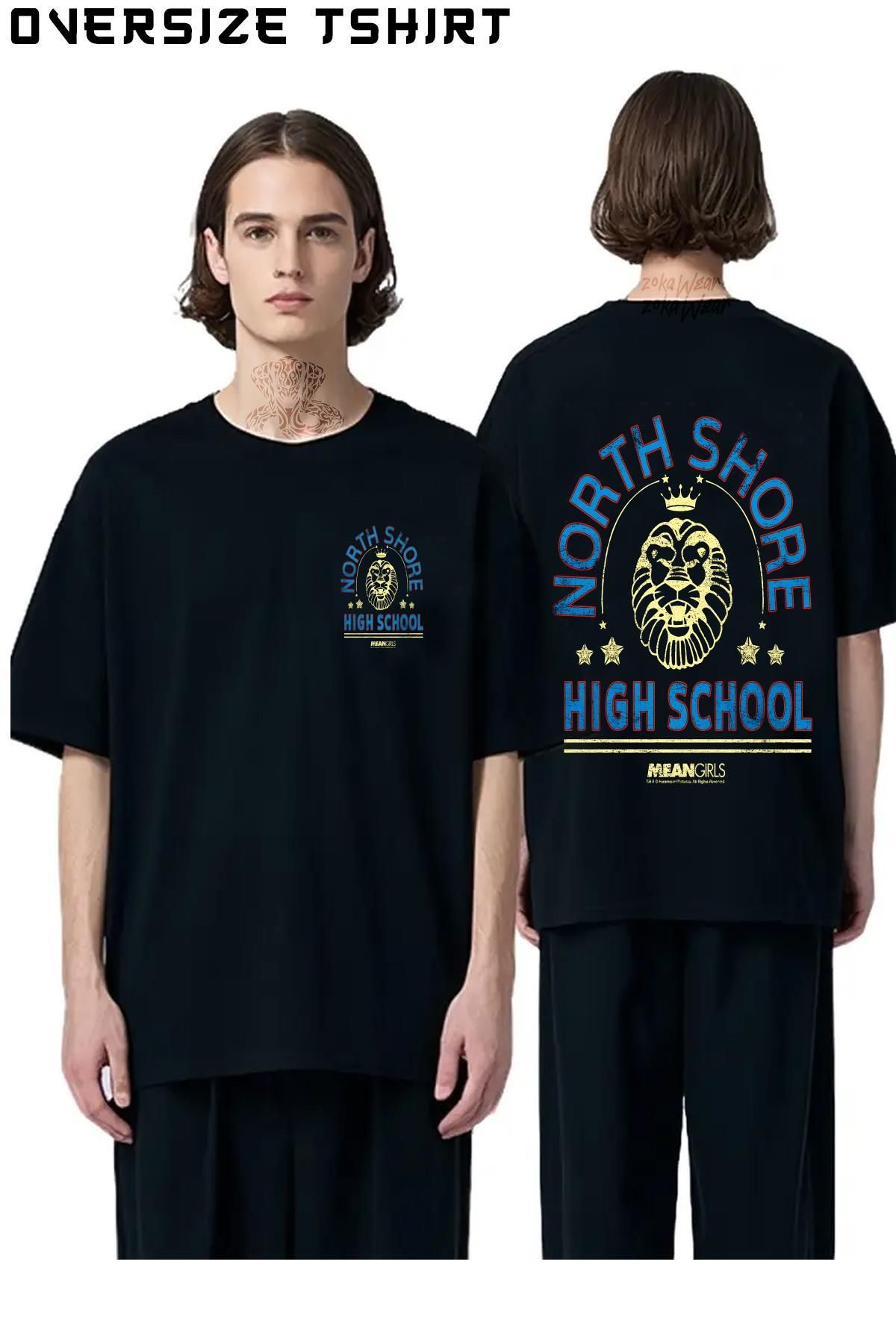 ZOKAWEAR Mean-Girls-North-Shore-High-School Sırt Baskılı Oversize Tişört