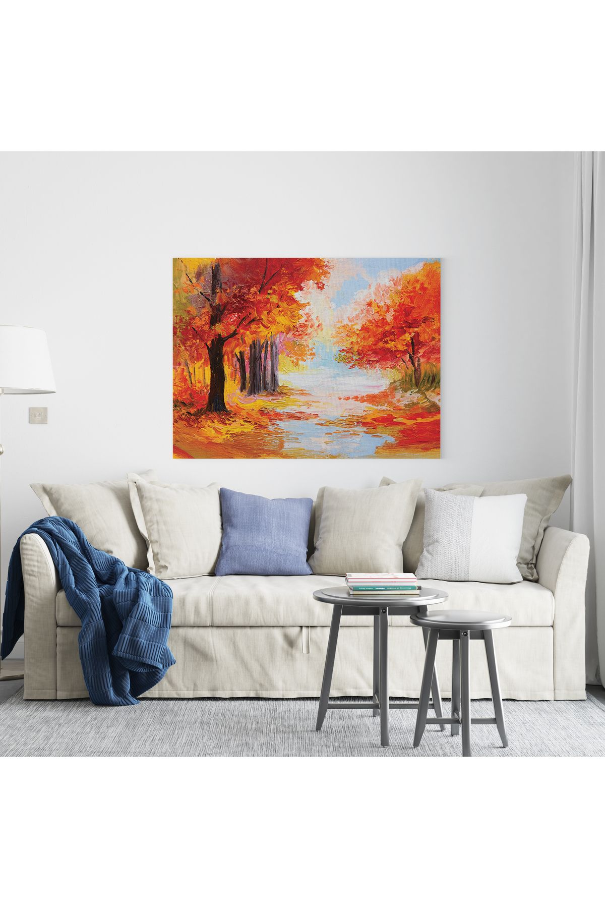 titer %100 Pamuklu Kanvas Dekoratif Tablo - Manzara Canlı Tonlar UV Baskı Poster