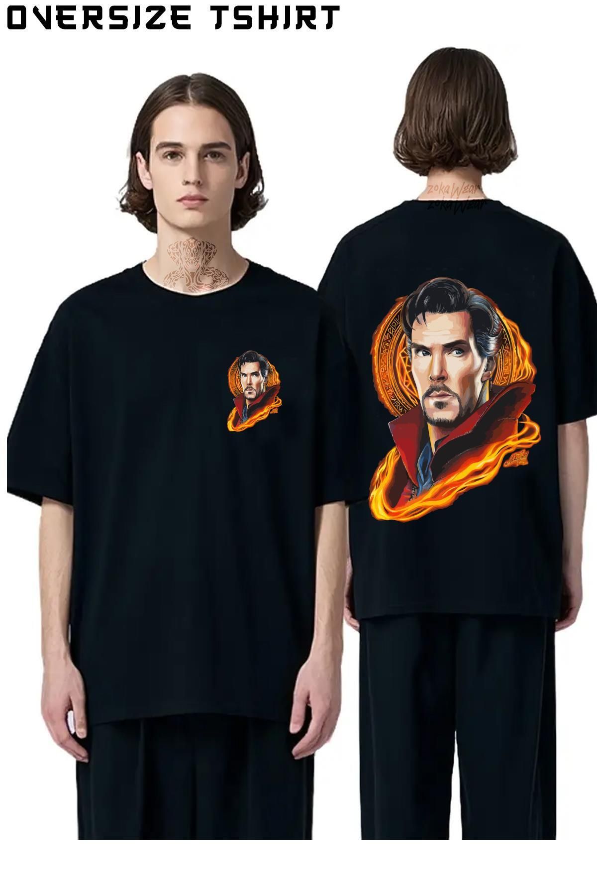 ZOKAWEAR Doctor-Strange-v2 Sırt Baskılı Oversize Tişört
