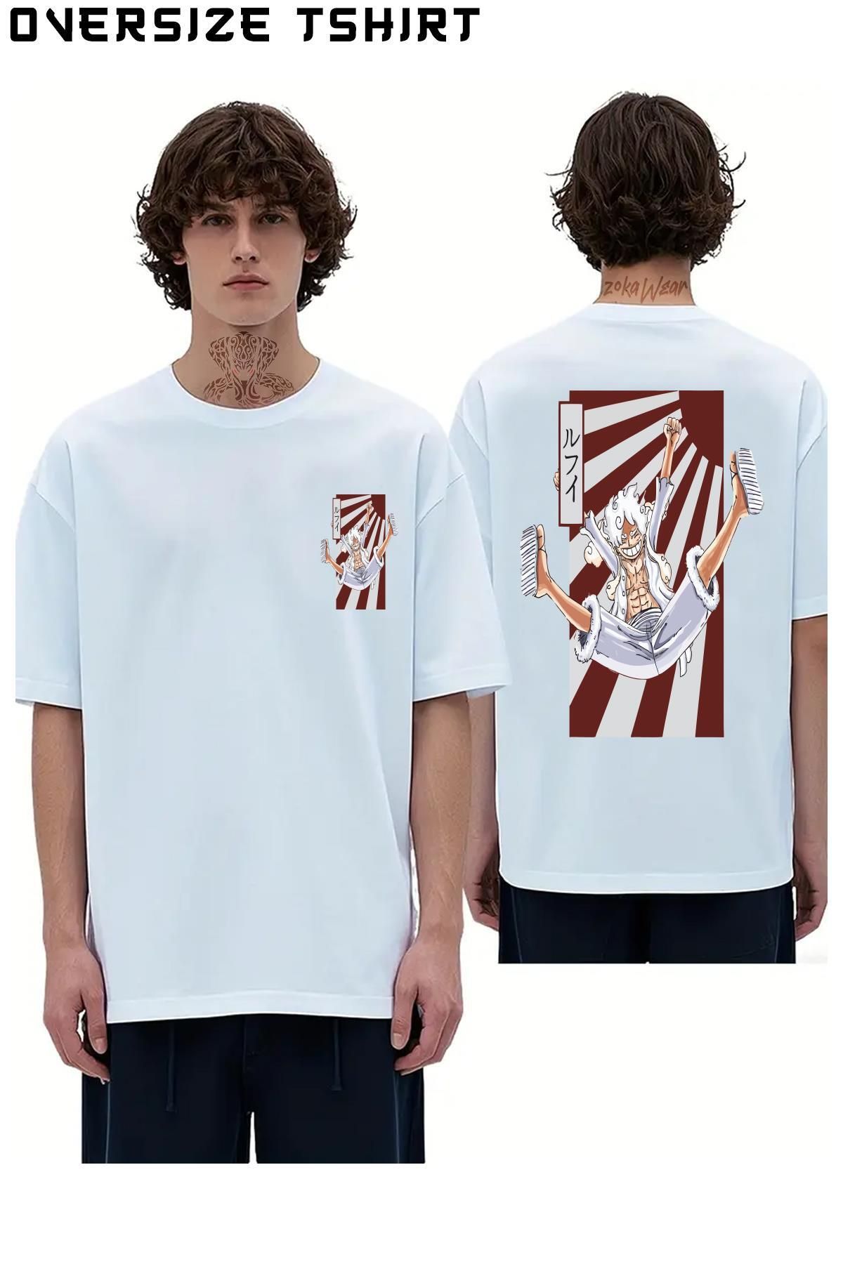 ZOKAWEAR One-Piece-Ateş-Meyvesi Sırt Baskılı Oversize Tişört