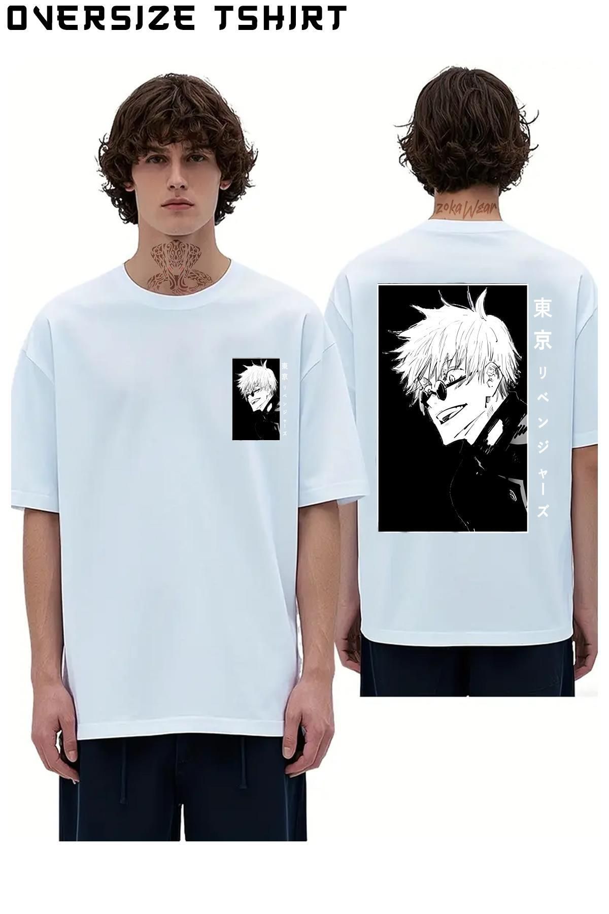 ZOKAWEAR Jujutsu-Kaisen-Satoru-Gojo-(Sensei4) Sırt Baskılı Oversize Tişört