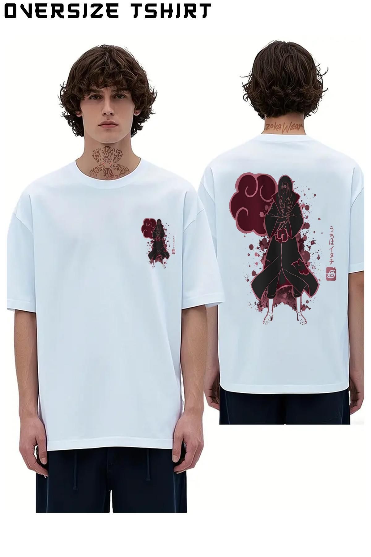 ZOKAWEAR Hatake-Kakashi-Narutoo Sırt Baskılı Oversize Tişört