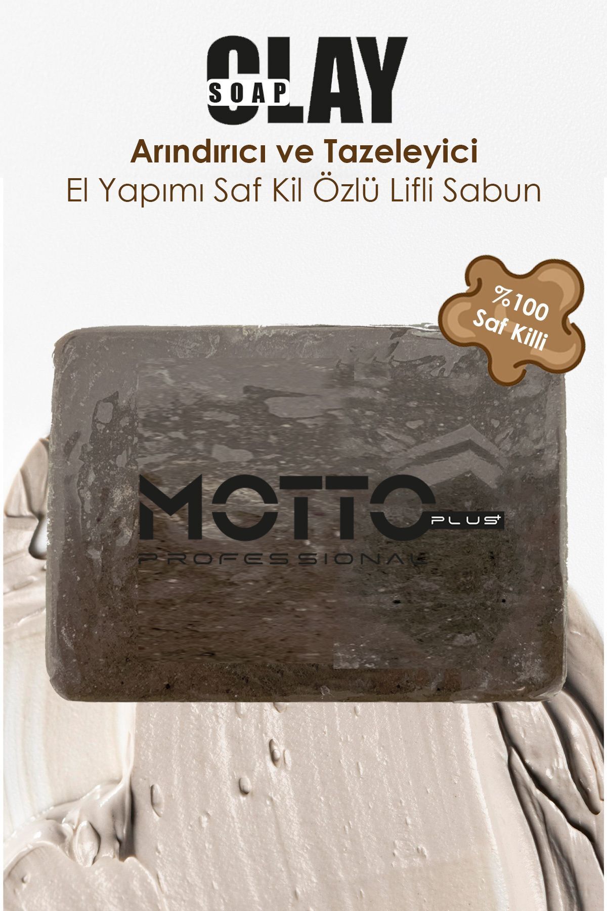 Motto Plus Professional-Purifying and Refreshing Handmade Pure Clay and Pumpkin Fiber Soap 110gr 3
