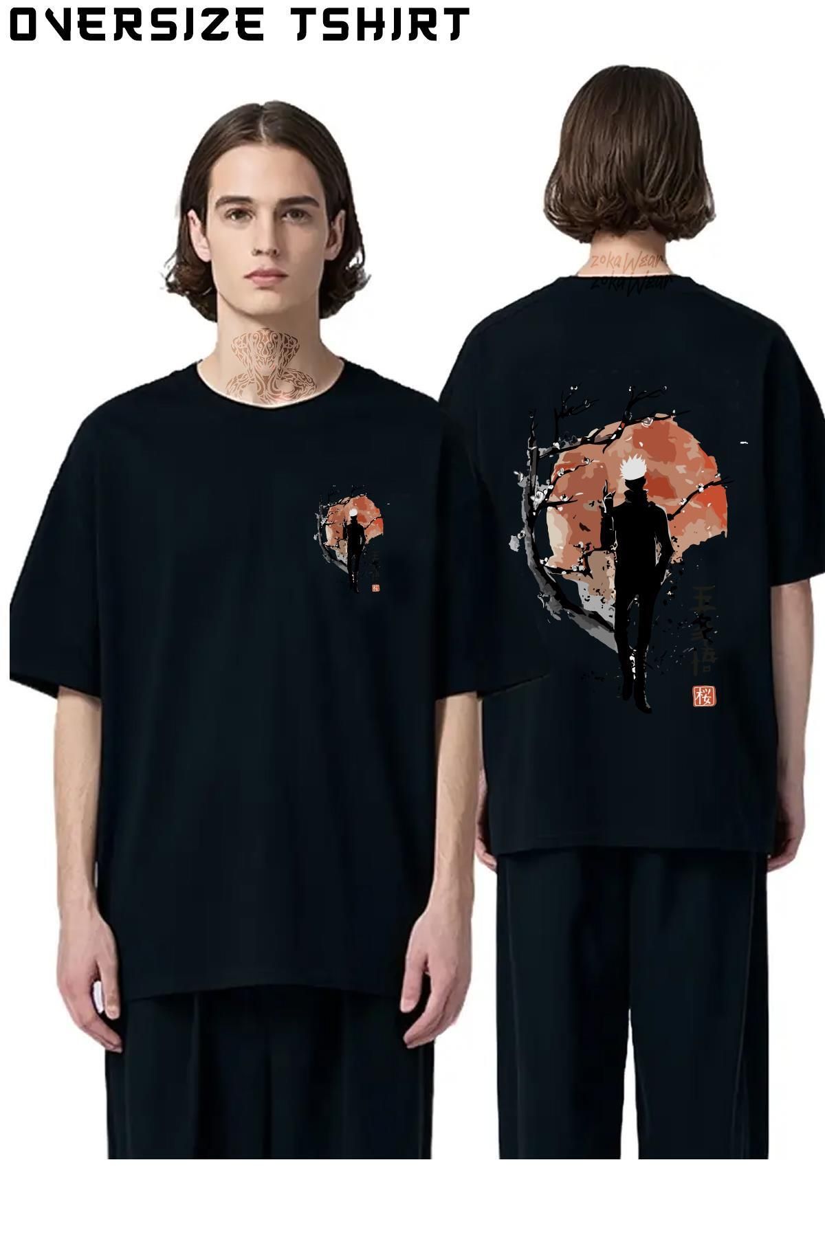 ZOKAWEAR Jujutsu-Kaisen-Satoru-Gojo5 Sırt Baskılı Oversize Tişört