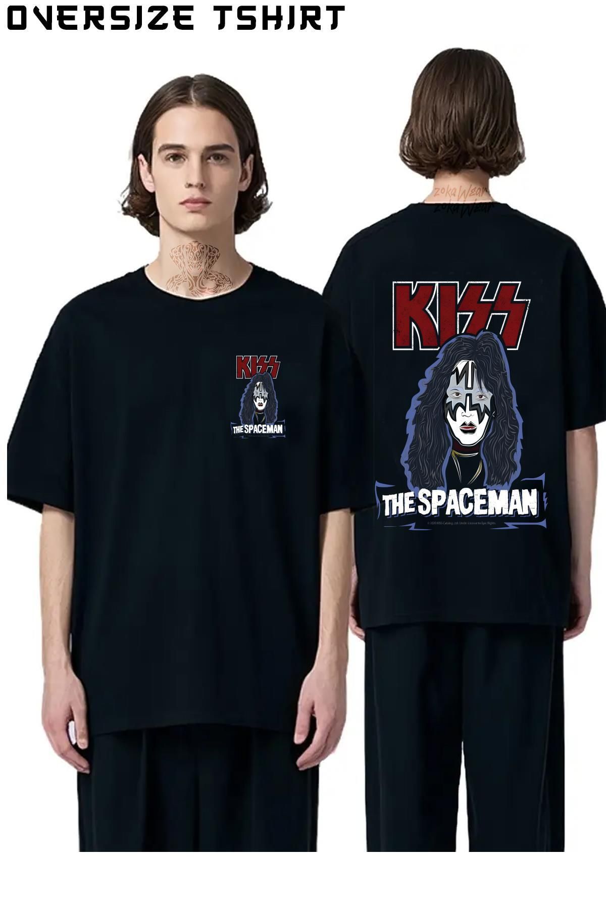 ZOKAWEAR The-Spaceman-Kiss Sırt Baskılı Oversize Tişört