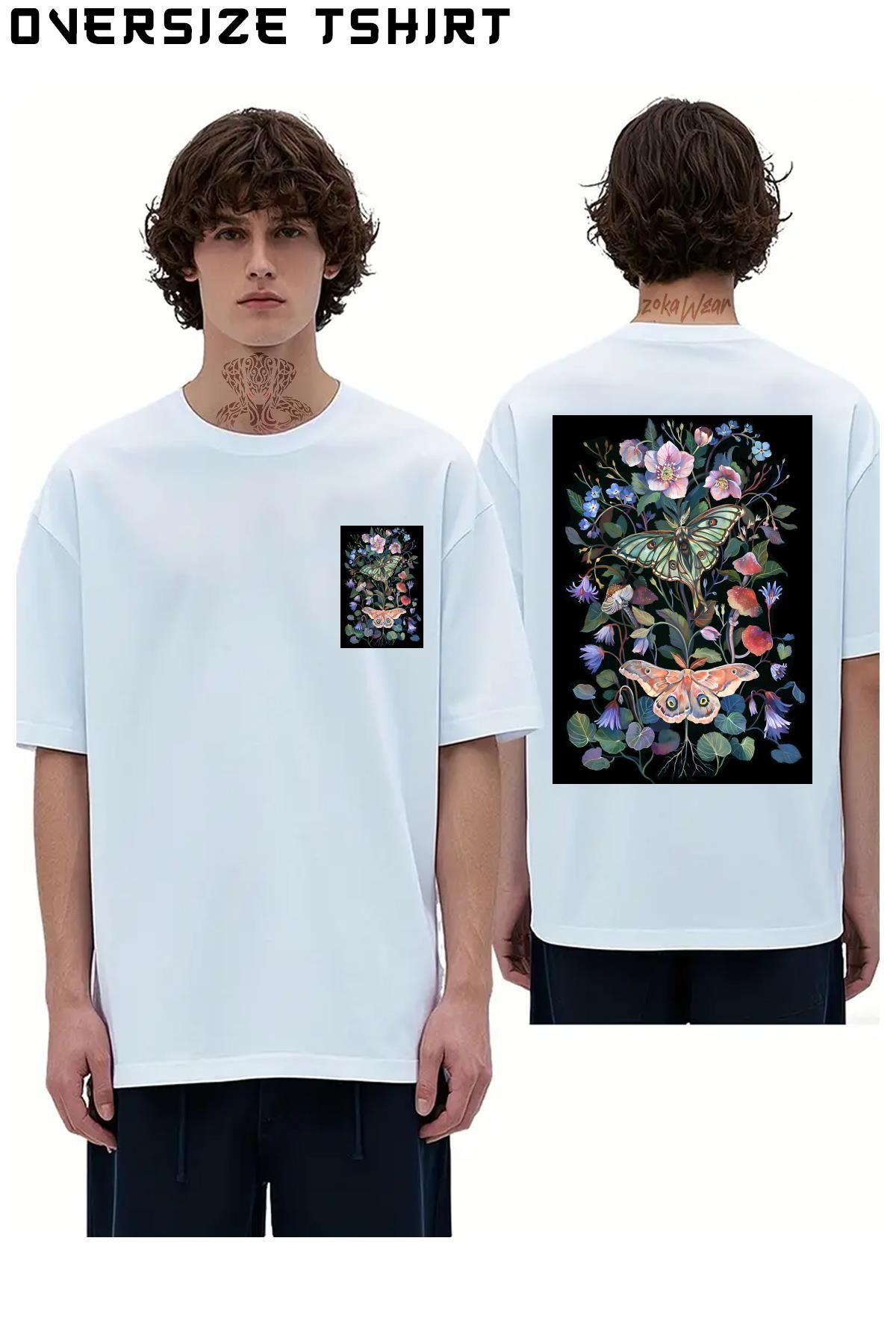 ZOKAWEAR Moon-Moth Sırt Baskılı Oversize Tişört