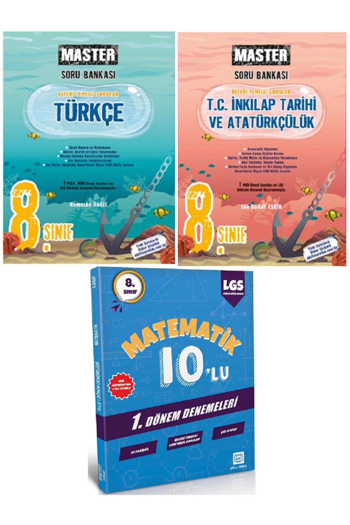 Efsane Yayınları 8.Sınıf Okyanus Masteri Türkçe + İnkılap Tarihi Soru Bankası / 10'Lu Matematik Deneme HEDİYE -3KİTAP
