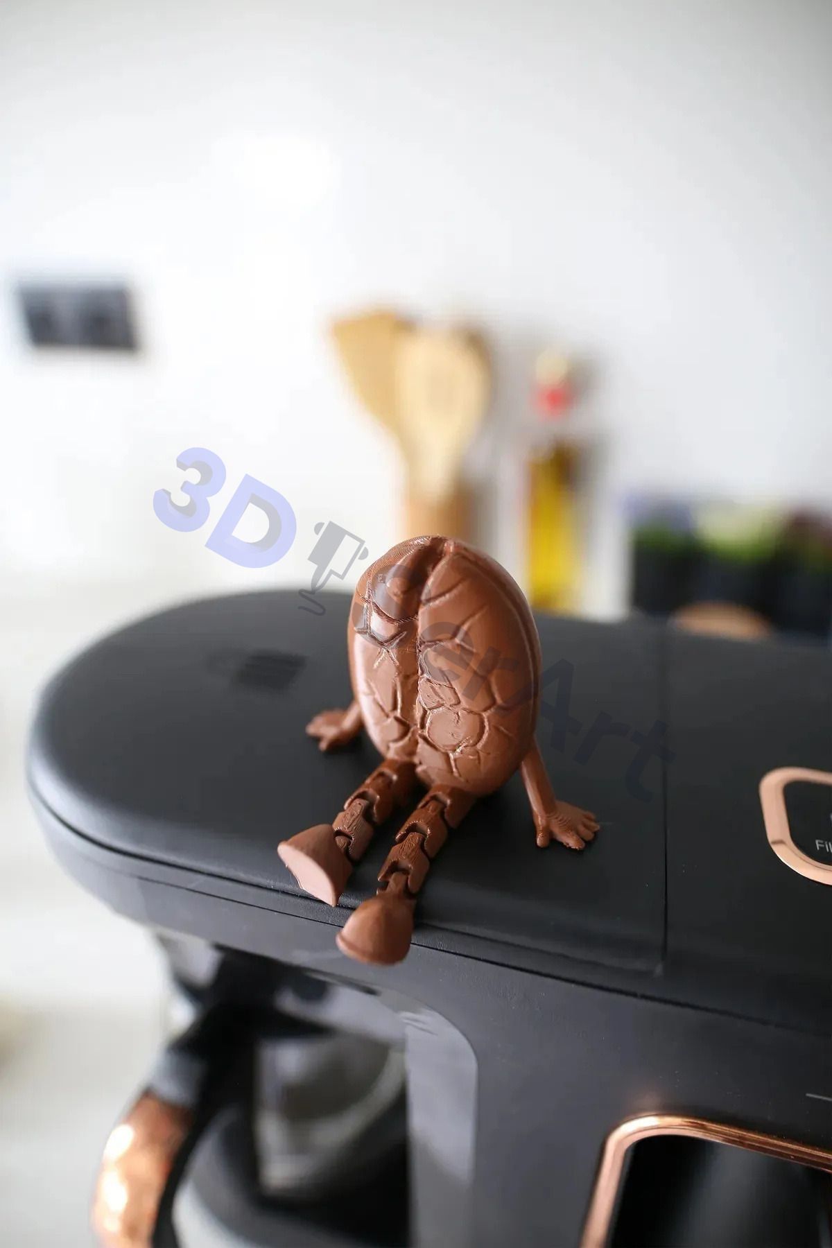 3D SerArt Sevimli Kahve Köşesi Biblo Dekor - Kahve Çekirdeği 1 Adet - Dekoratif Obje