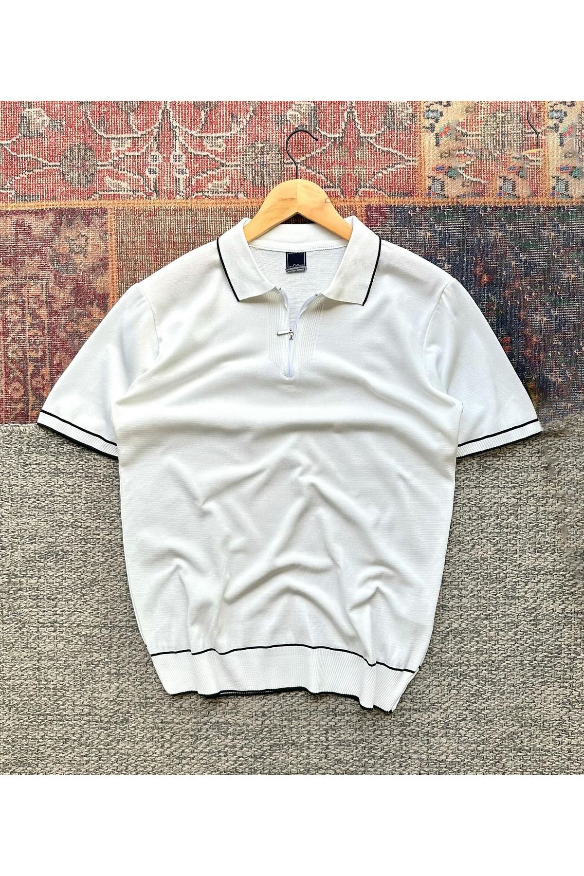 viperkombin Premium Kumaş Fermuarlı Polo Tişört Geniş Kesim Yumuşak Dokulu