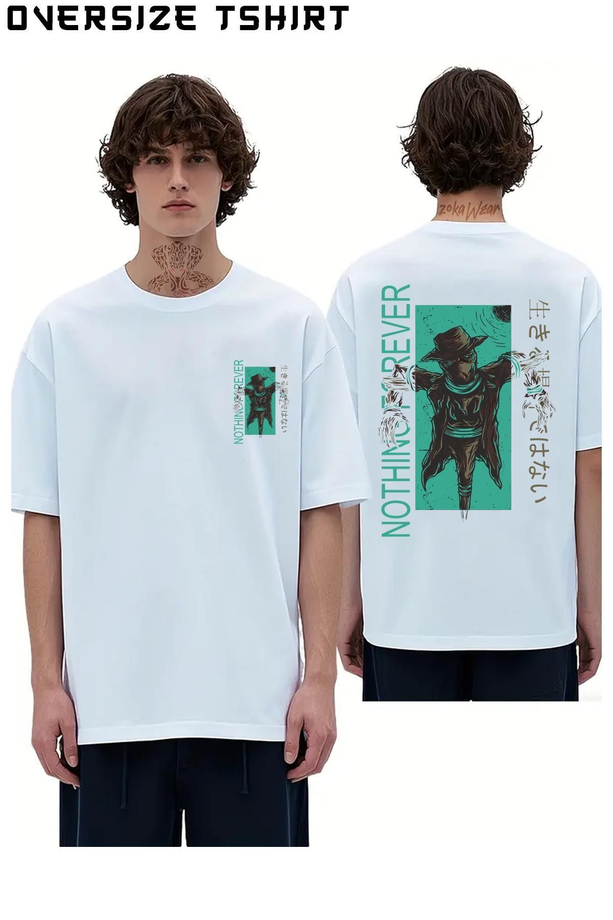 ZOKAWEAR nothıng Sırt Baskılı Oversize Tişört