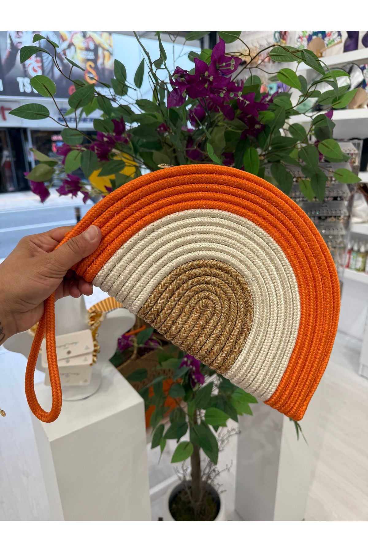 My violet accesorize JÜT HASIR RENKLİ CLUTCH ÇANTA