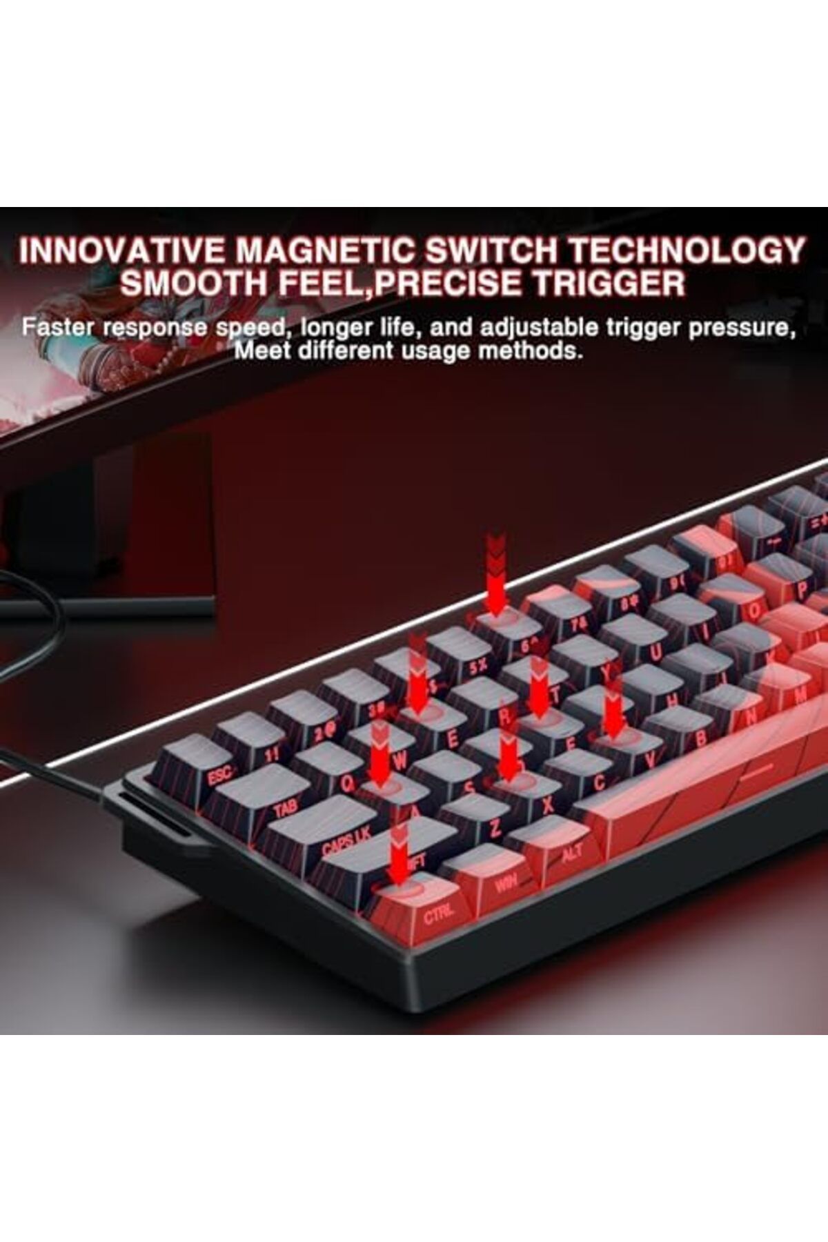 Aula-WIN60 HE Max Mechanical Gaming Keyboard with Cable, Magnetic Hall Effect Keys 8