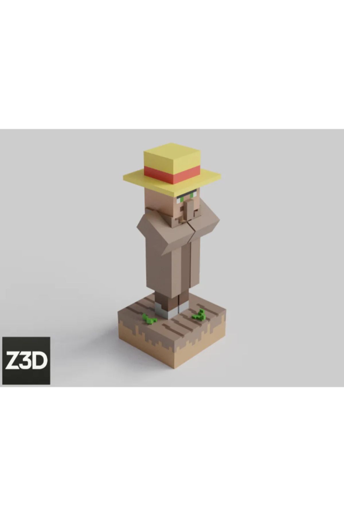 NOMOTHETIC Minecraft Köylü / Çiftçi Figürü – Blok Stili Dekor