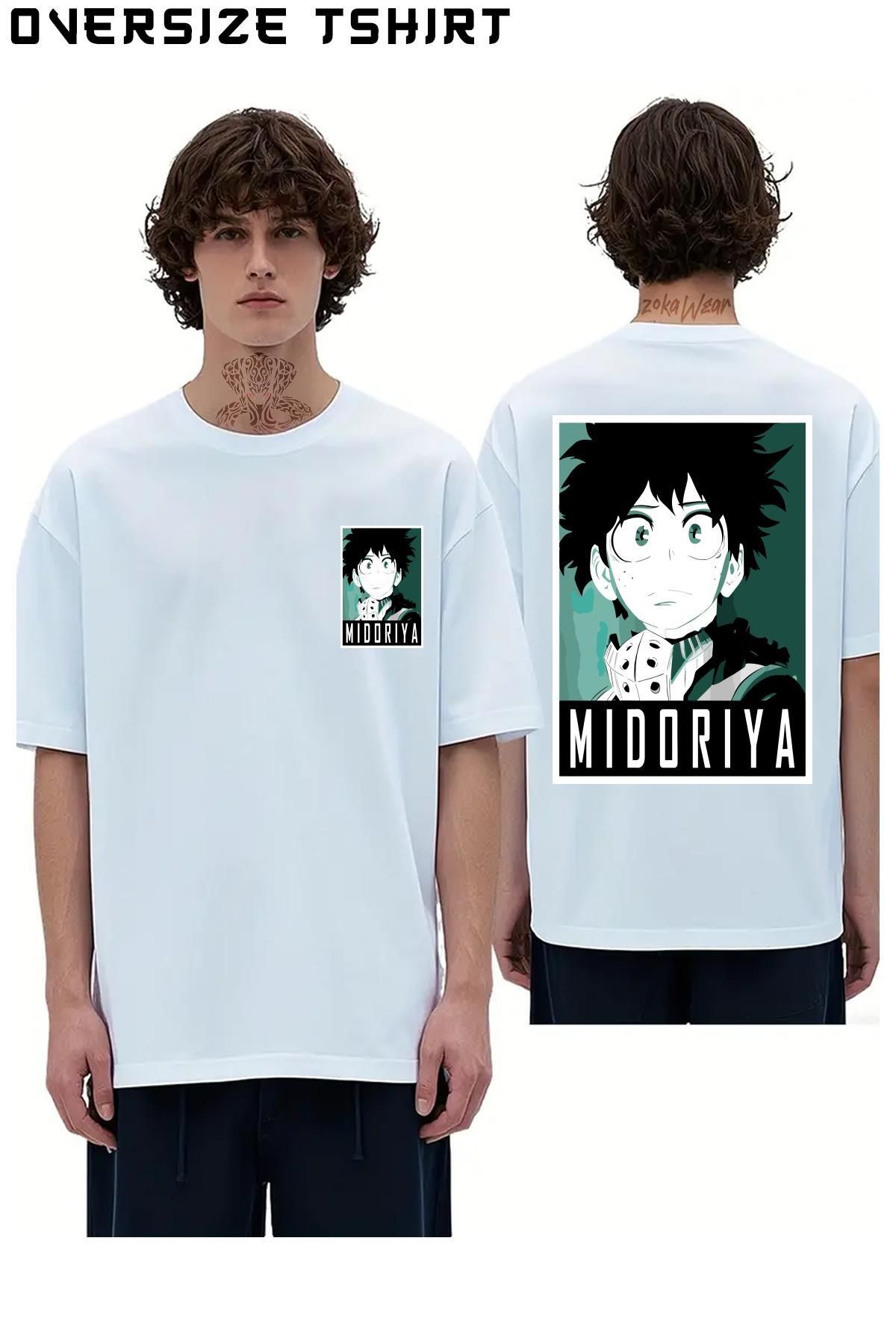 ZOKAWEAR My-Hero-Academia-Izuku-Midoriya-x2 Sırt Baskılı Oversize Tişört