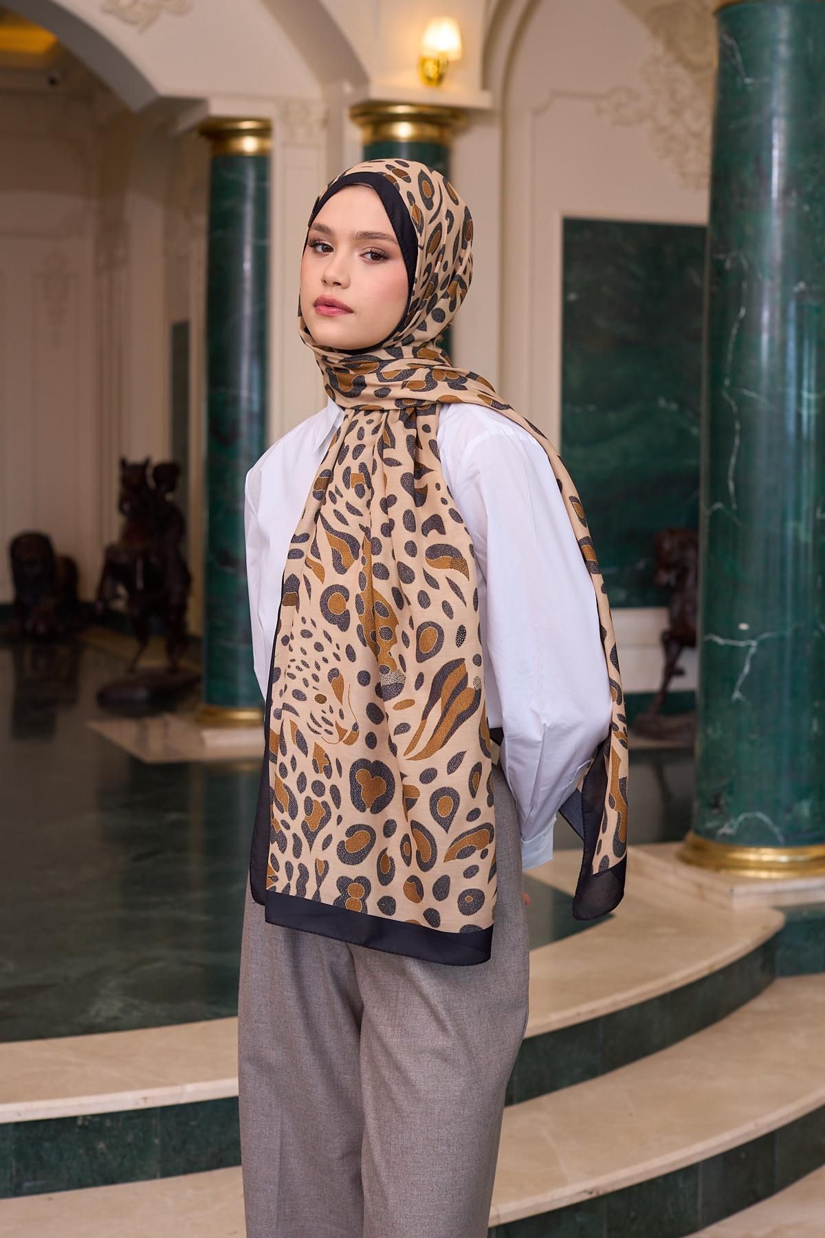 İpekhan İpekhan Soft Şal Camel Leopar 3050-05