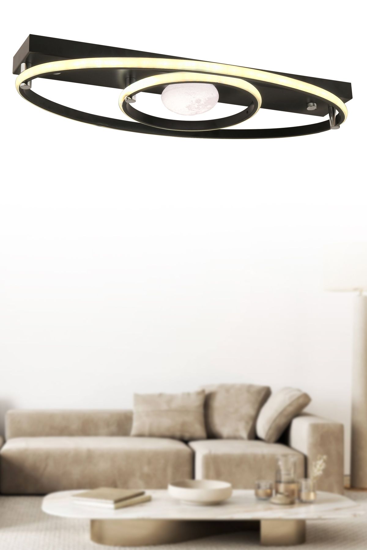 ESSLİGHT Parma 60 Cm 3 Renk Işık Mod'lu (BEYAZ SARI GÜN IŞIĞI) Salon Mutfak Yatak Odası Genç Odası Led Avize