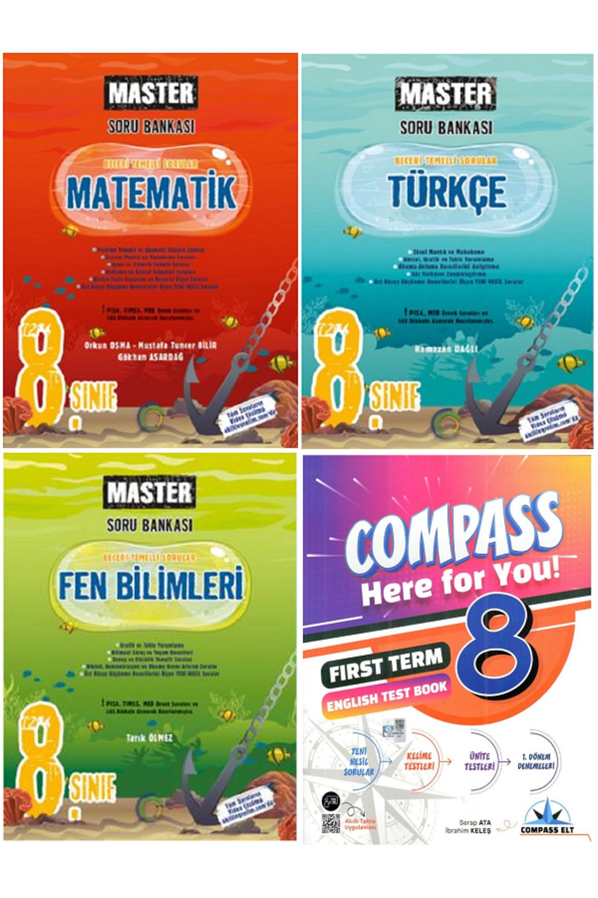 Efsane Yayınları 8.Sınıf Okyanus Master Matematik + Türkçe + Fen Soru Bankaları / İngilizce Test HEDİYE - 4 KİTAP