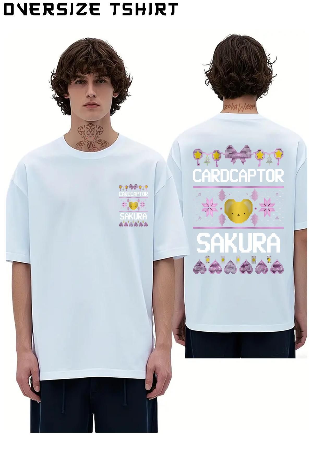 ZOKAWEAR Cardcaptor-Sakura-(PİKSEL-ART) Sırt Baskılı Oversize Tişört