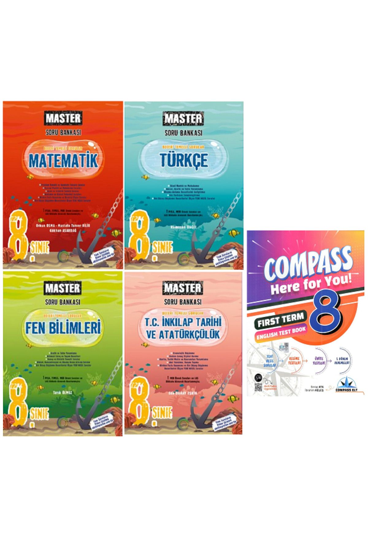 Efsane Yayınları 8.Sınıf Okyanus Master Matematik + Türkçe + İnkılap Soru Bankaları / İngilizce Test HEDİYE - 5 KİTAP
