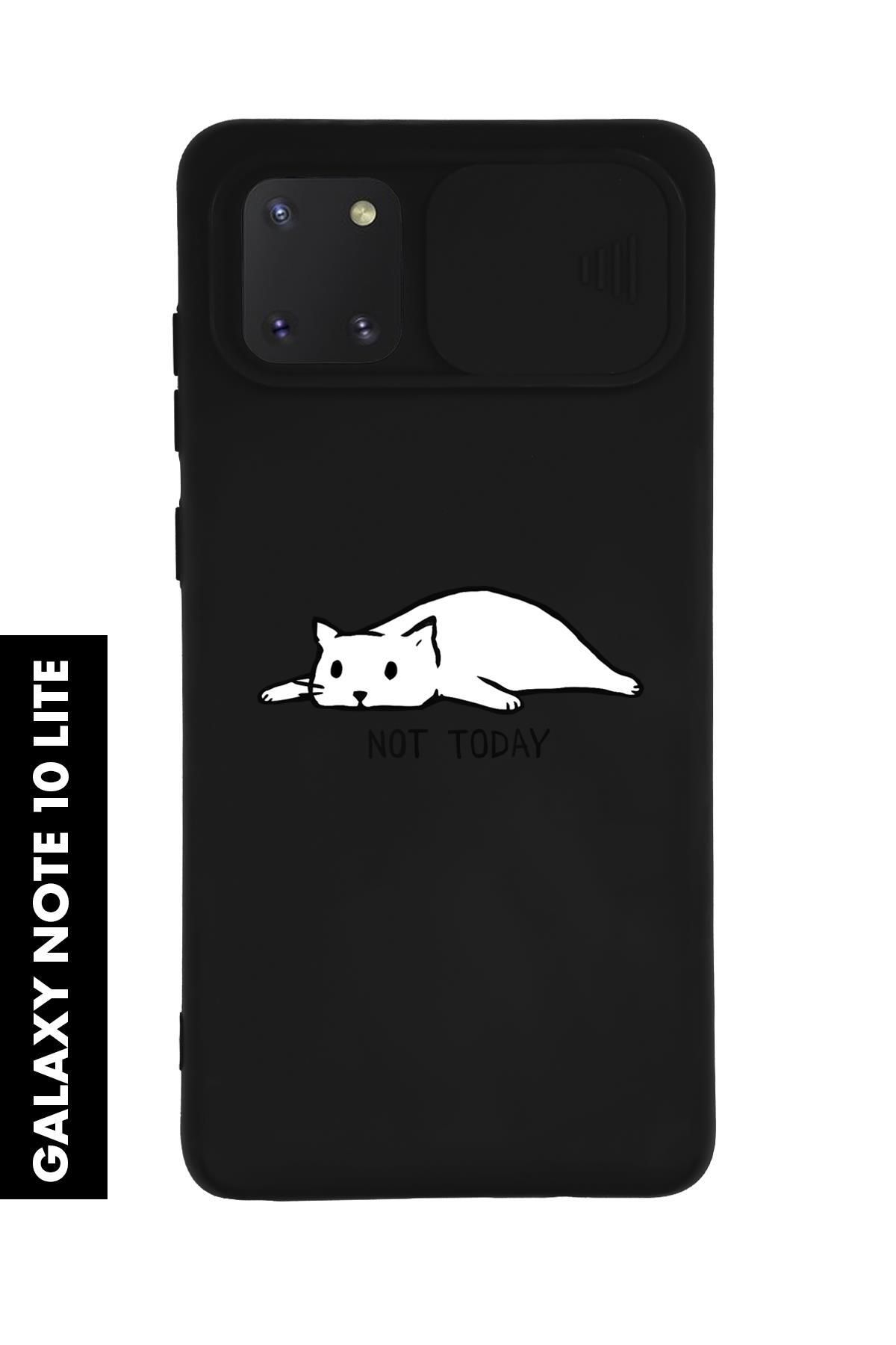 mooodcase Samsung Note 10 Lite Uyumlu Not Today Desenli Slider Kamera Korumalı Telefon Kılıfı