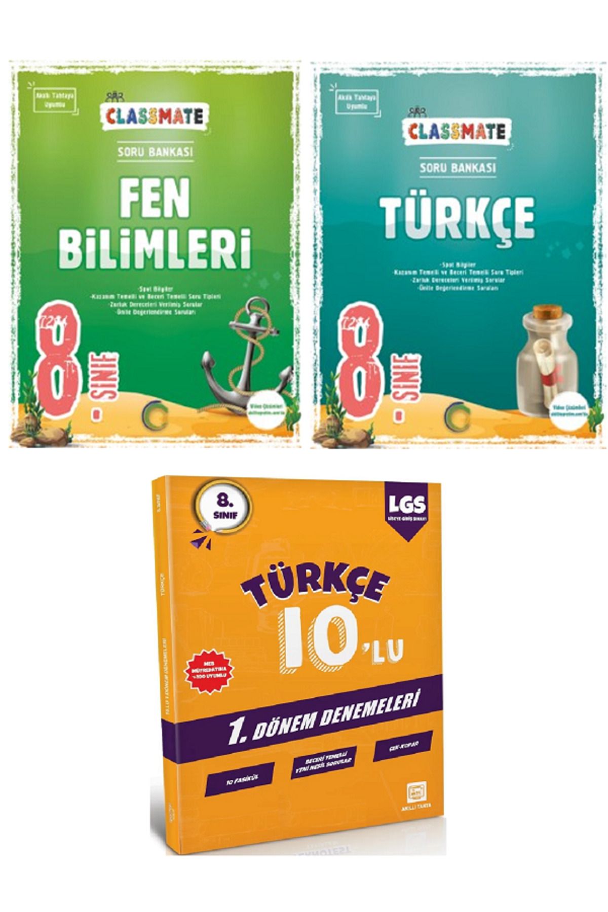 Efsane Yayınları 8.Sınıf Okyanus Classmate Fen Bilimleri + Türkçe Soru Bankası / 10'Lu Türkçe Deneme HEDİYE -3 KİTAP