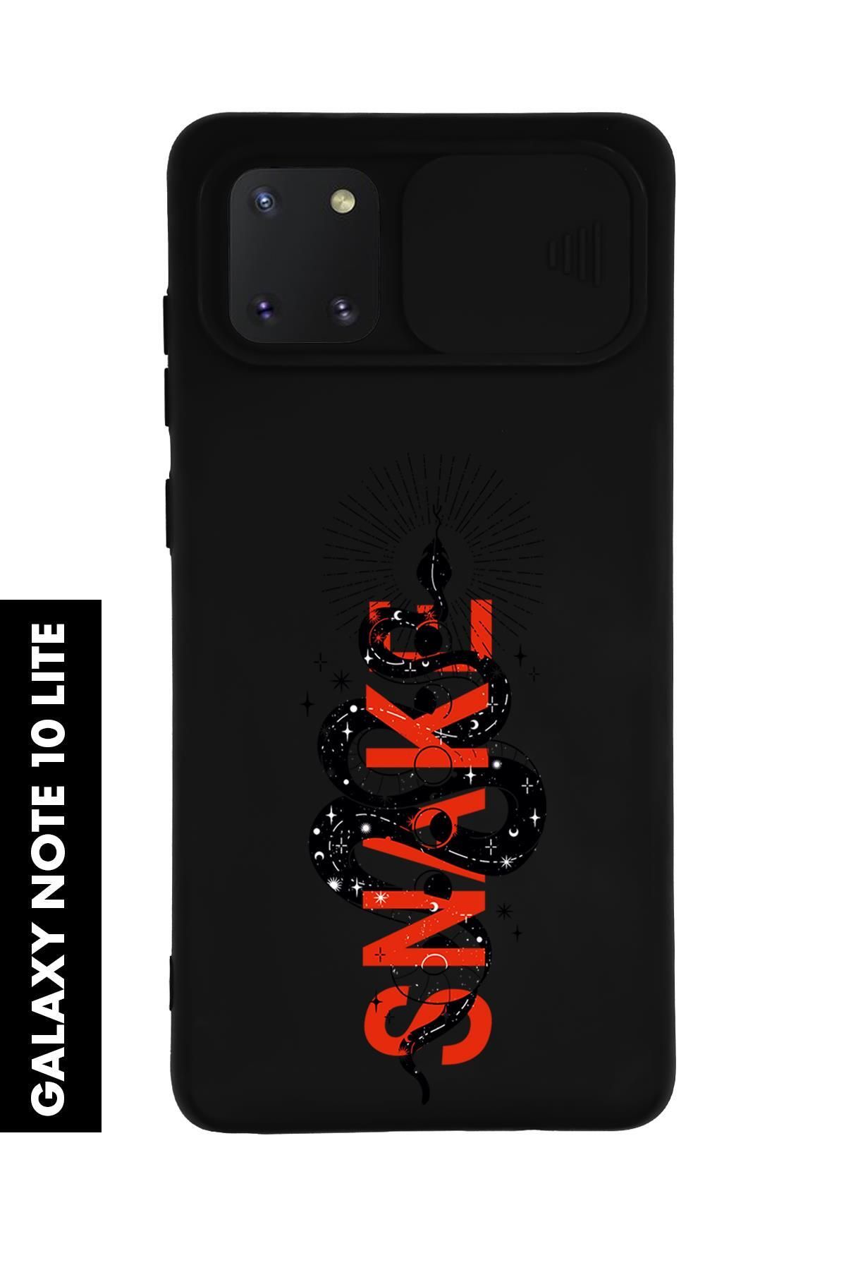 mooodcase Samsung Note 10 Lite Uyumlu Snake Desenli Slider Kamera Korumalı Telefon Kılıfı