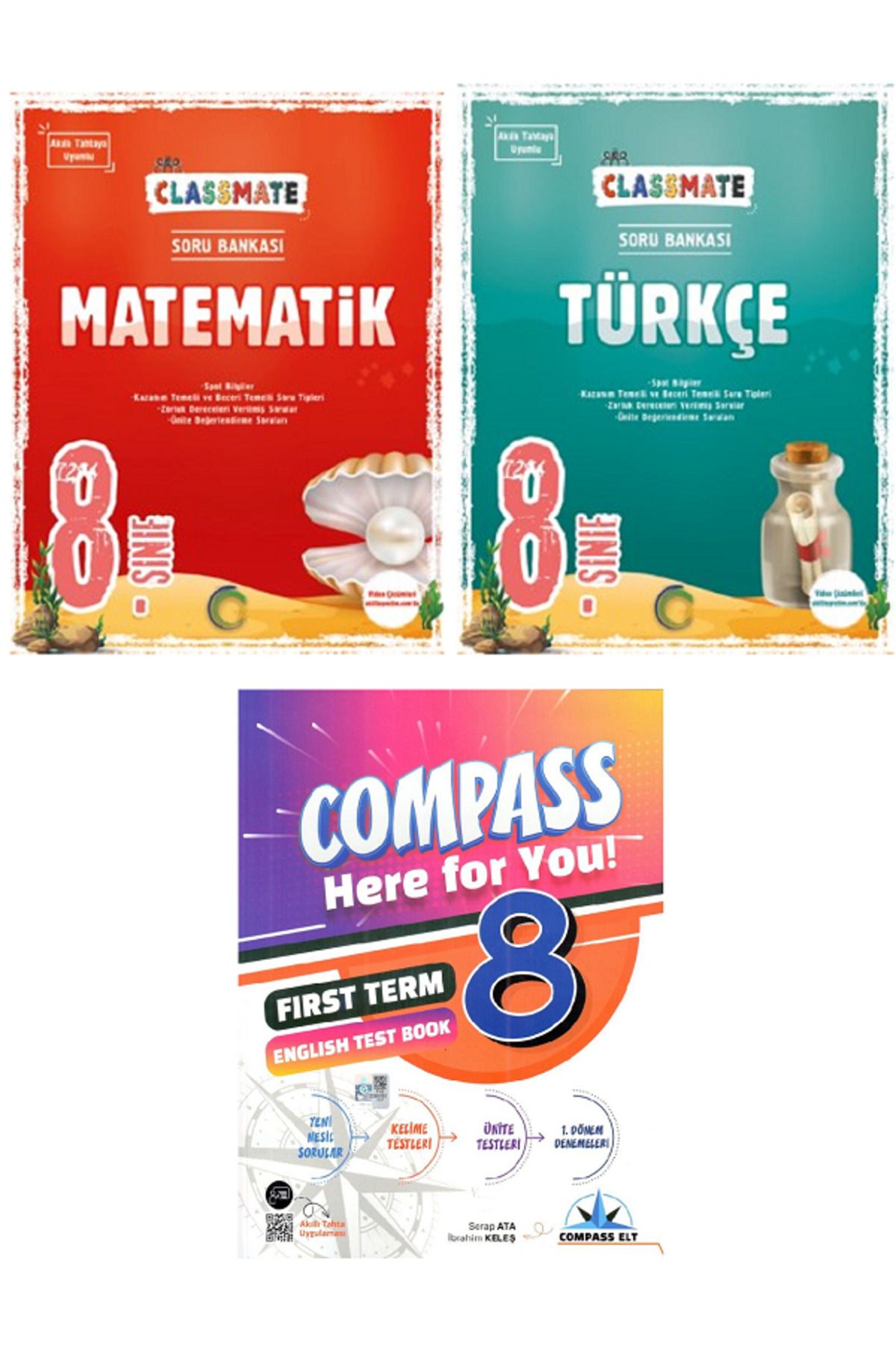 Efsane Yayınları 8.Sınıf Okyanus Classmate Matematik + Türkçe Soru Bankası / İngilizce Test Book HEDİYE - 3 KİTAP
