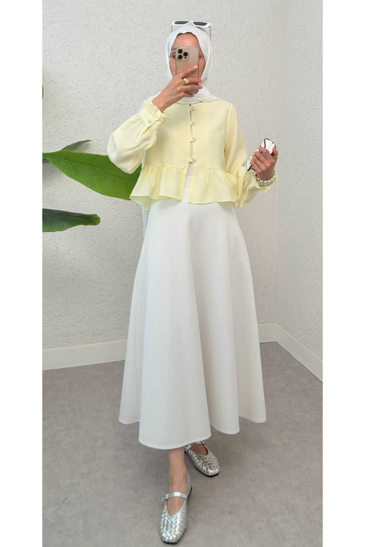 MODA VEDAT Eteği Fırfırlı Gömlek -0380