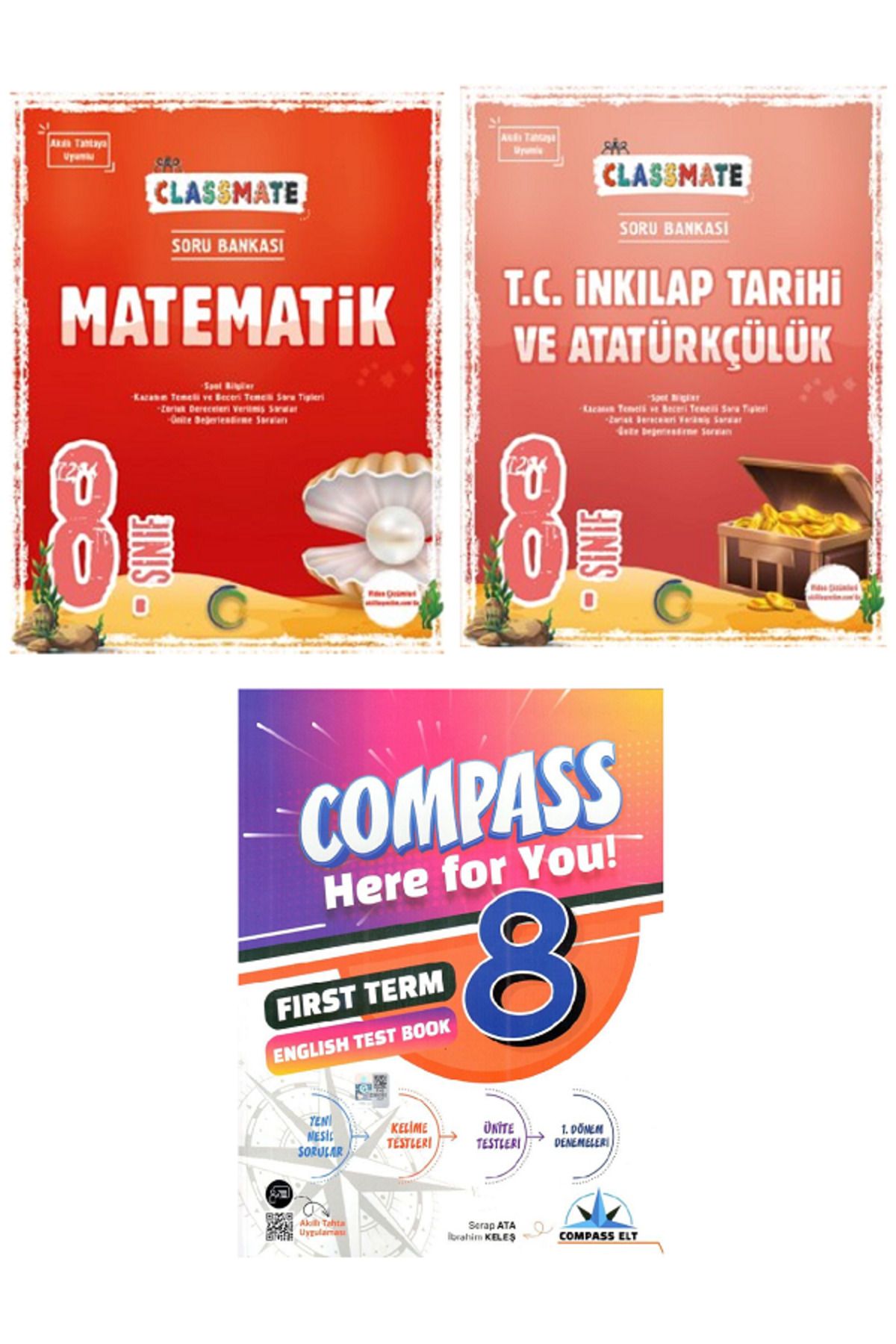 Efsane Yayınları 8.Sınıf Okyanus Classmate Matematik + İnkılap Soru Bankası / İngilizce Test Book HEDİYE - 3 KİTAP