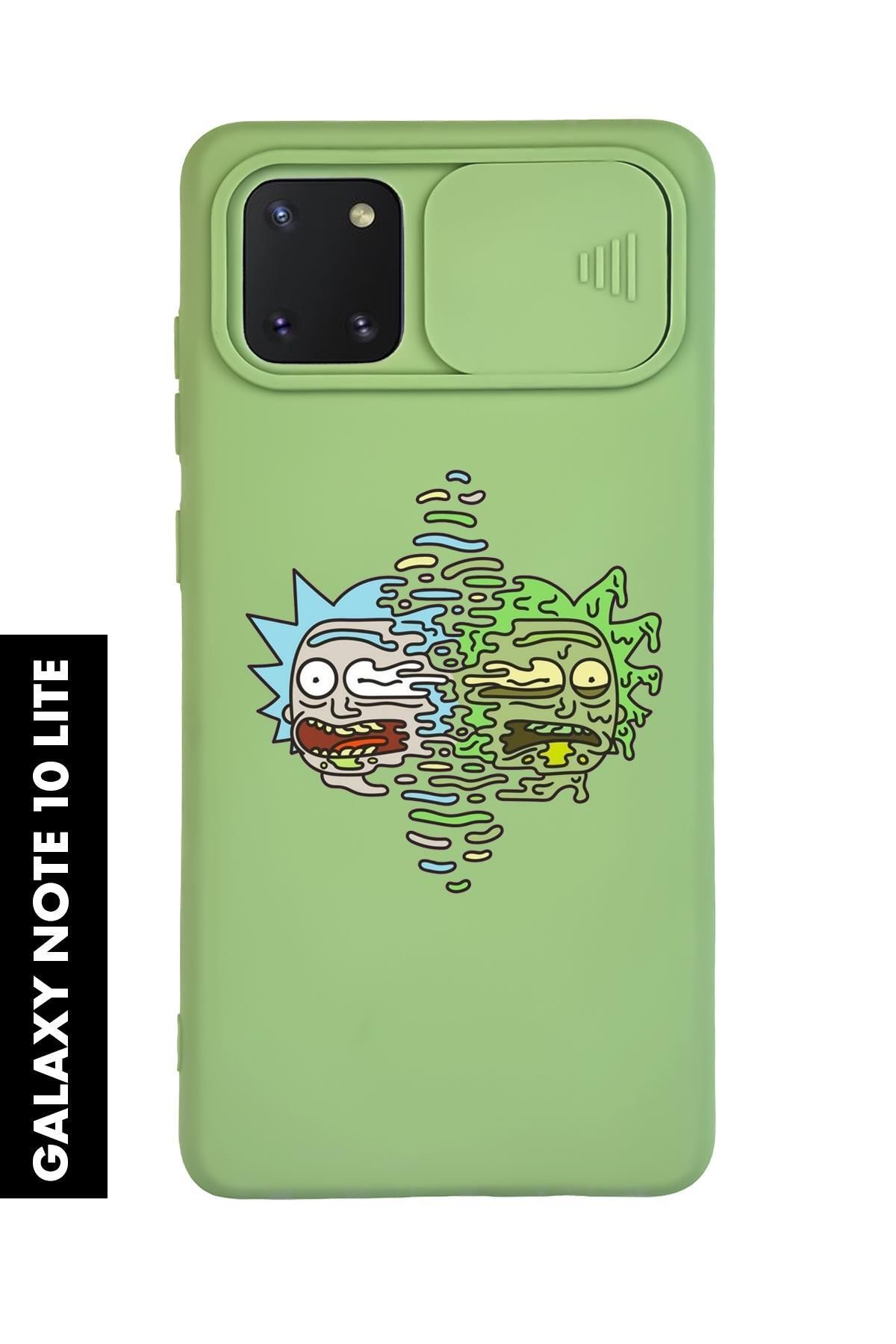 mooodcase Samsung Note 10 Lite Uyumlu Toxic Ricky Desenli Slider Kamera Korumalı Telefon Kılıfı