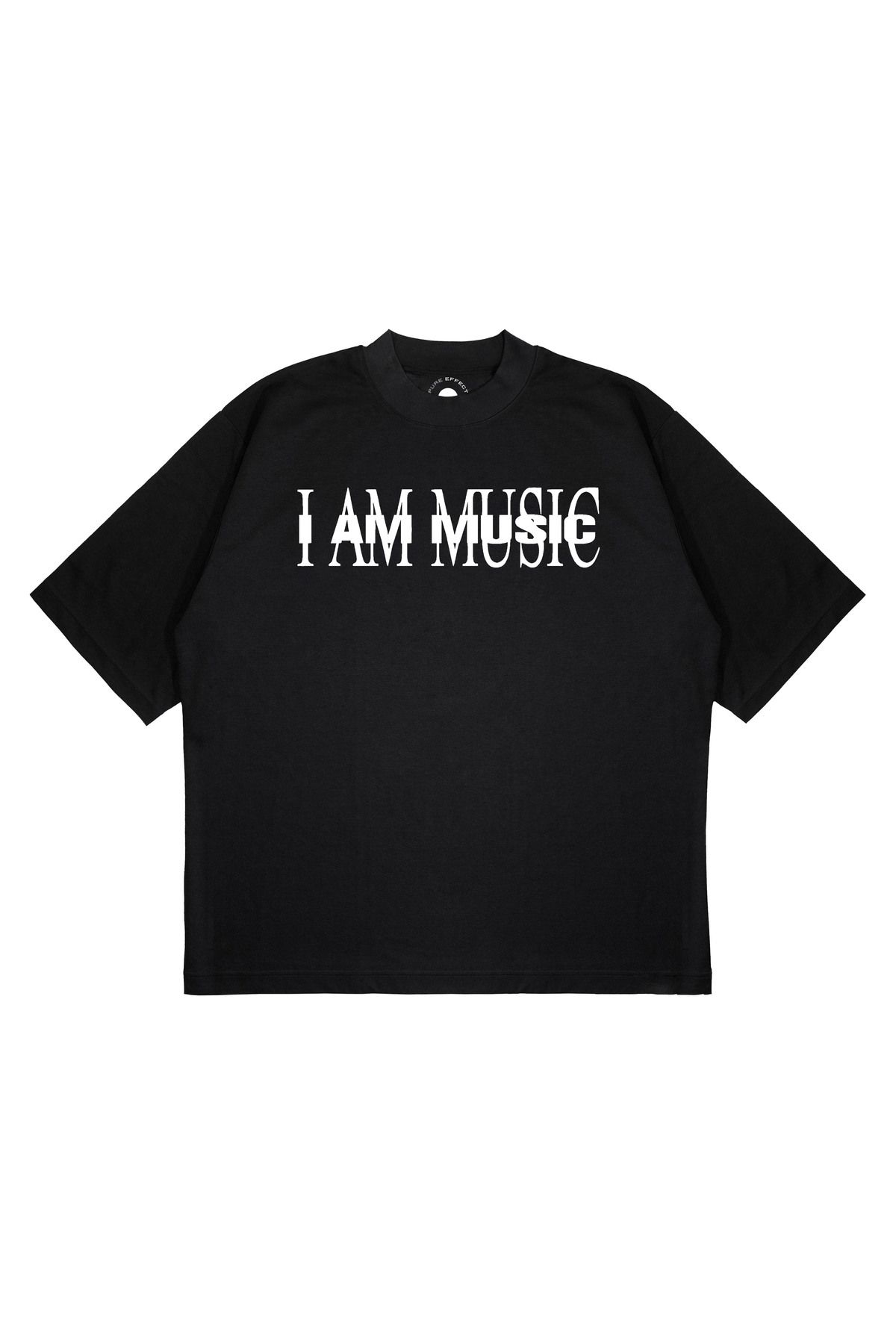 PURE EFFECT Unisex Oversize I AM MUSIC Baskılı Boxy Fit Kalın Kumaşlı T-shirt