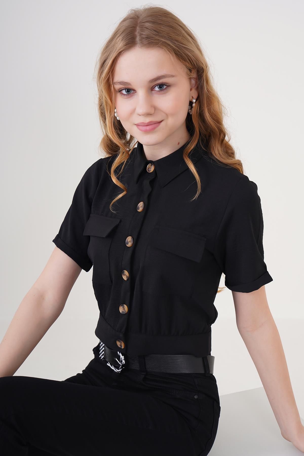 MODAMAİSA Crop Ceket - Siyah