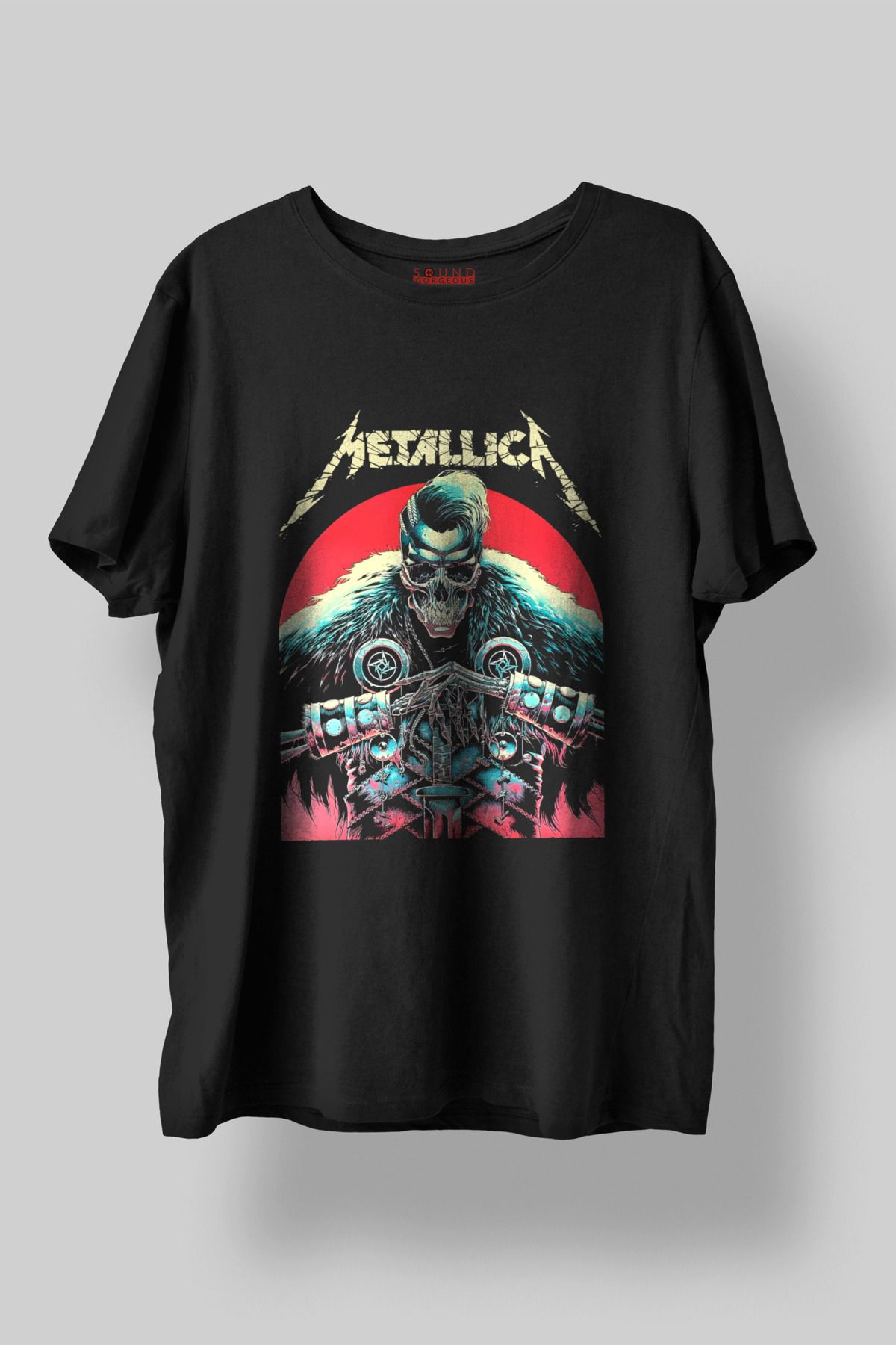 Sound Gorgeous Metallica Baskılı Regular Fit Unisex Siyah T-Shirt %100 Pamuk No:0430