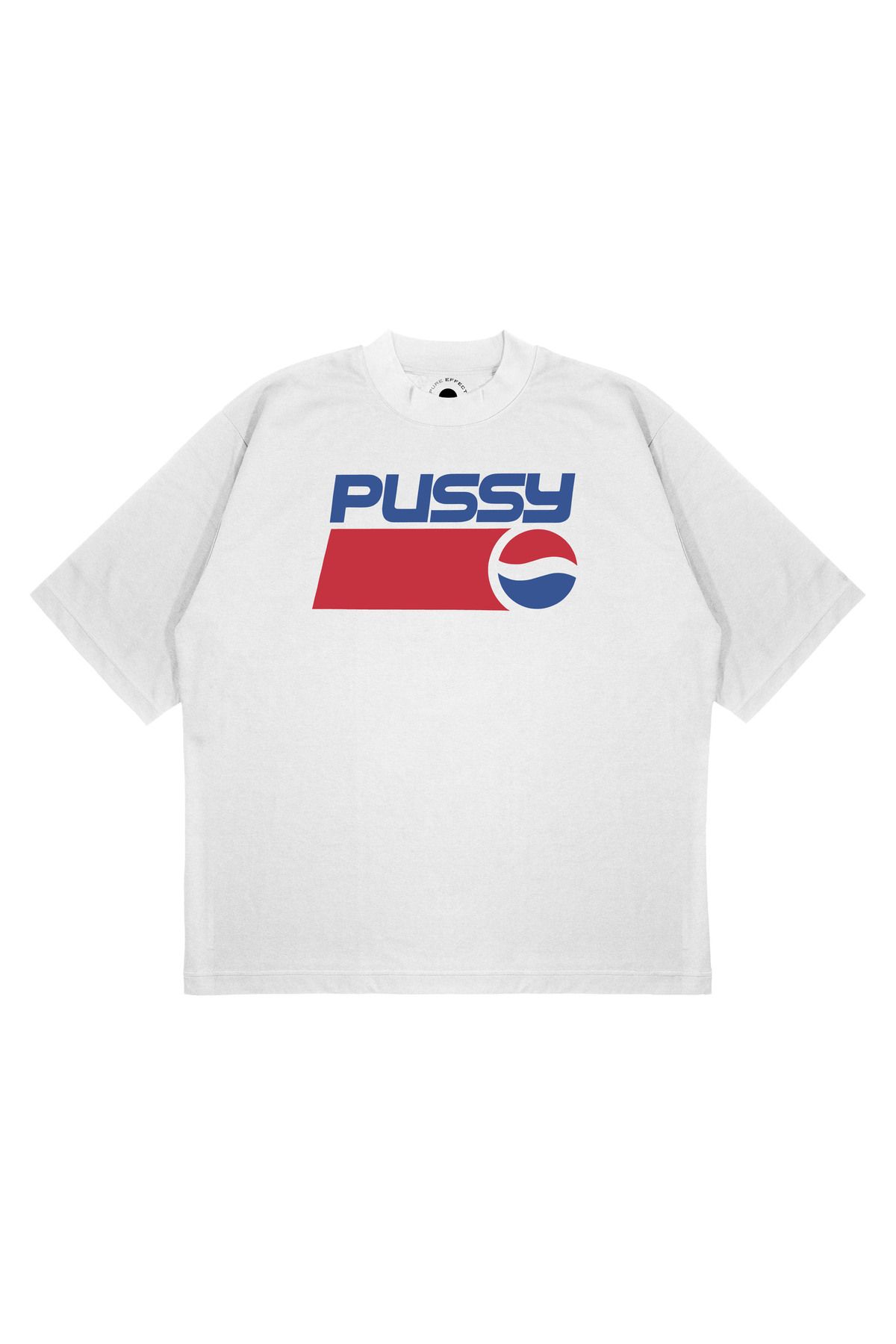 PURE EFFECT Unisex Oversize PEPSI PSSY Baskılı Boxy Fit Kalın Kumaşlı T-shirt
