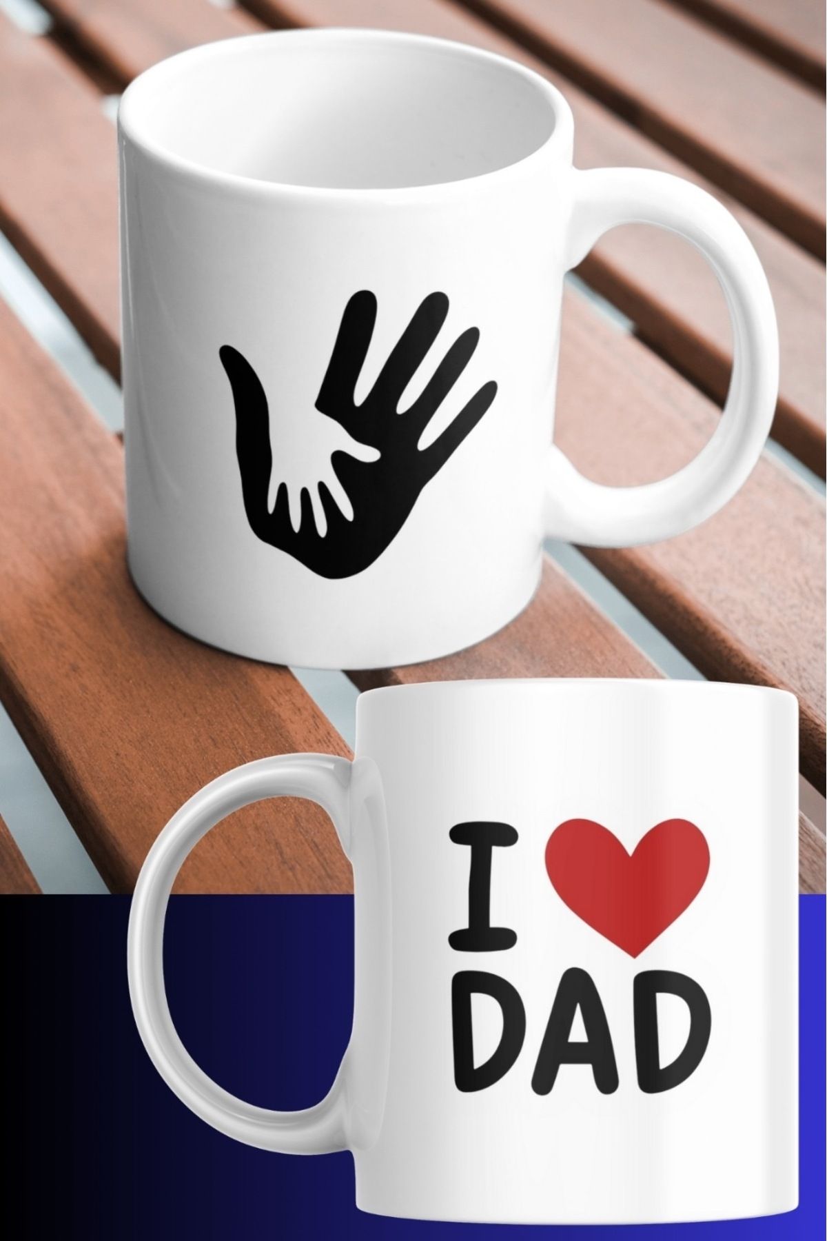 Hediye Gurmesi Babalar Günü Hediyesi I Love Dad Seni Seviyorum Baba Baskılı Porselen Kupa Bardak Tasarım Mug