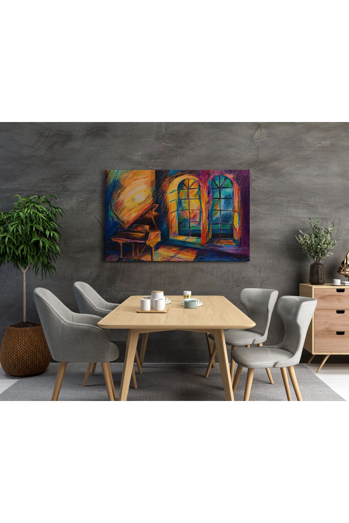titer %100 Pamuklu Kanvas Dekoratif Tablo - Modern Soyut UV Baskı Poster