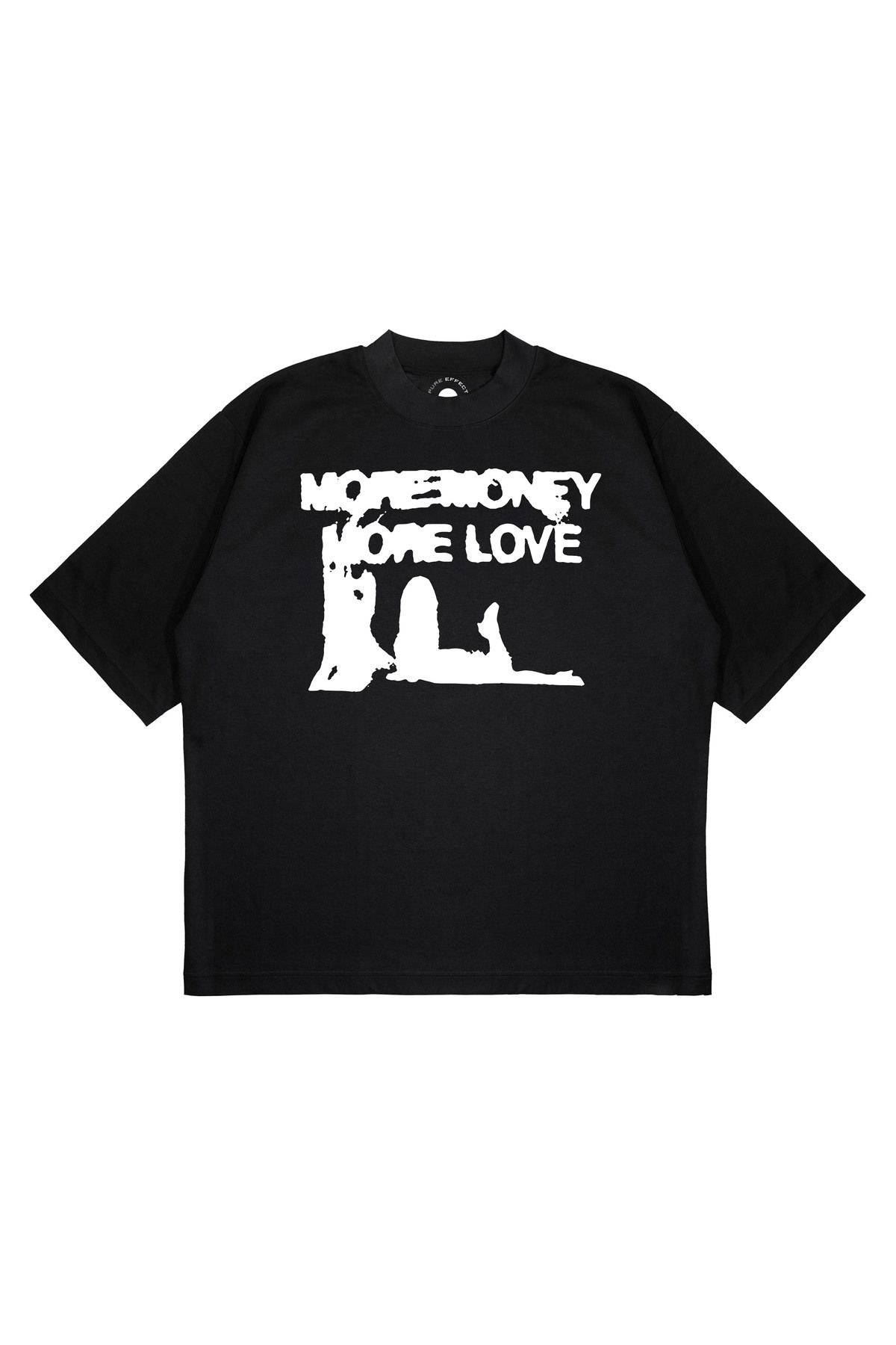 PURE EFFECT Unisex Oversize MORE MONEY MORE LOVE Baskılı Boxy Fit Kalın Kumaşlı T-shirt