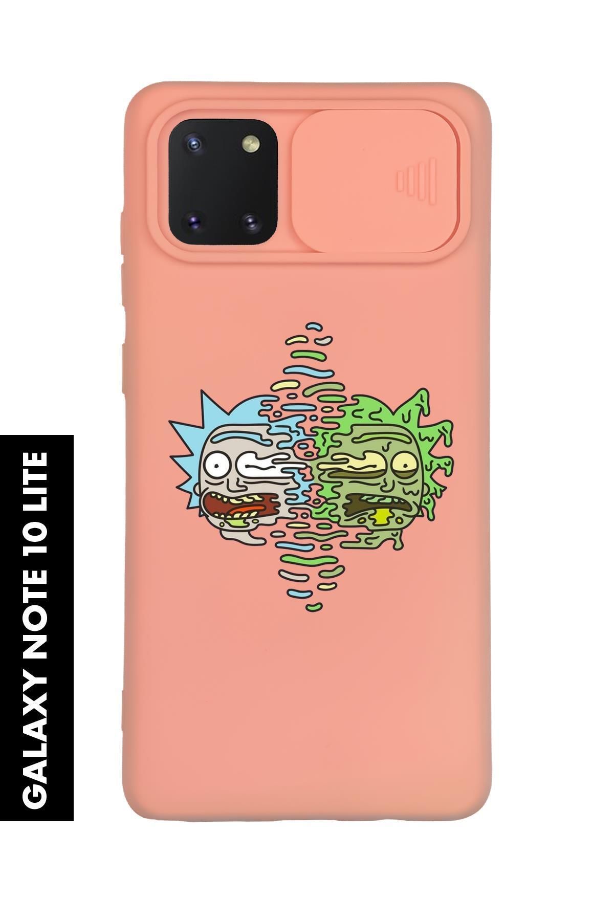 mooodcase Samsung Note 10 Lite Uyumlu Toxic Ricky Desenli Slider Kamera Korumalı Telefon Kılıfı