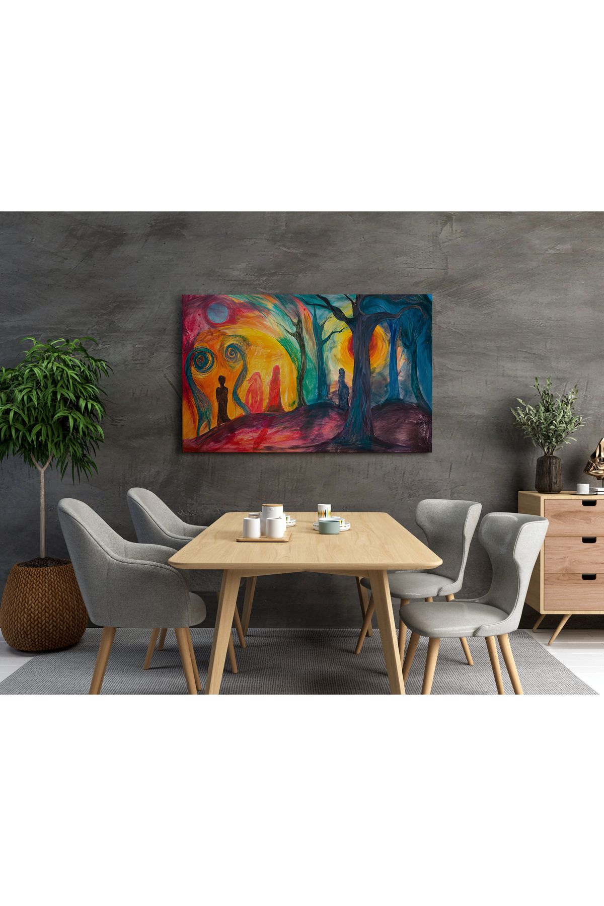 titer %100 Pamuklu Kanvas Dekoratif Tablo - Modern Soyut UV Baskı Poster