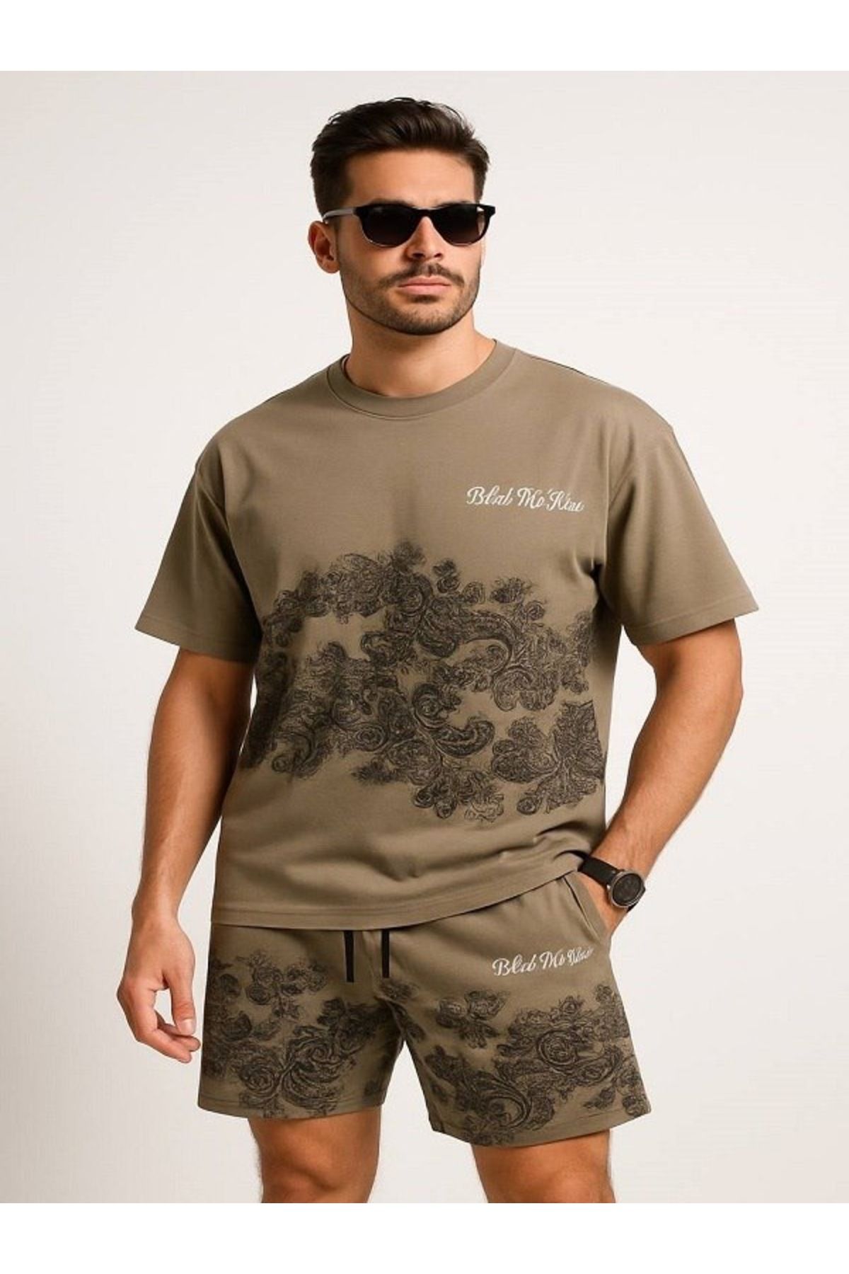 MAKSiM Desenli Oversize Alt-Üst Takım