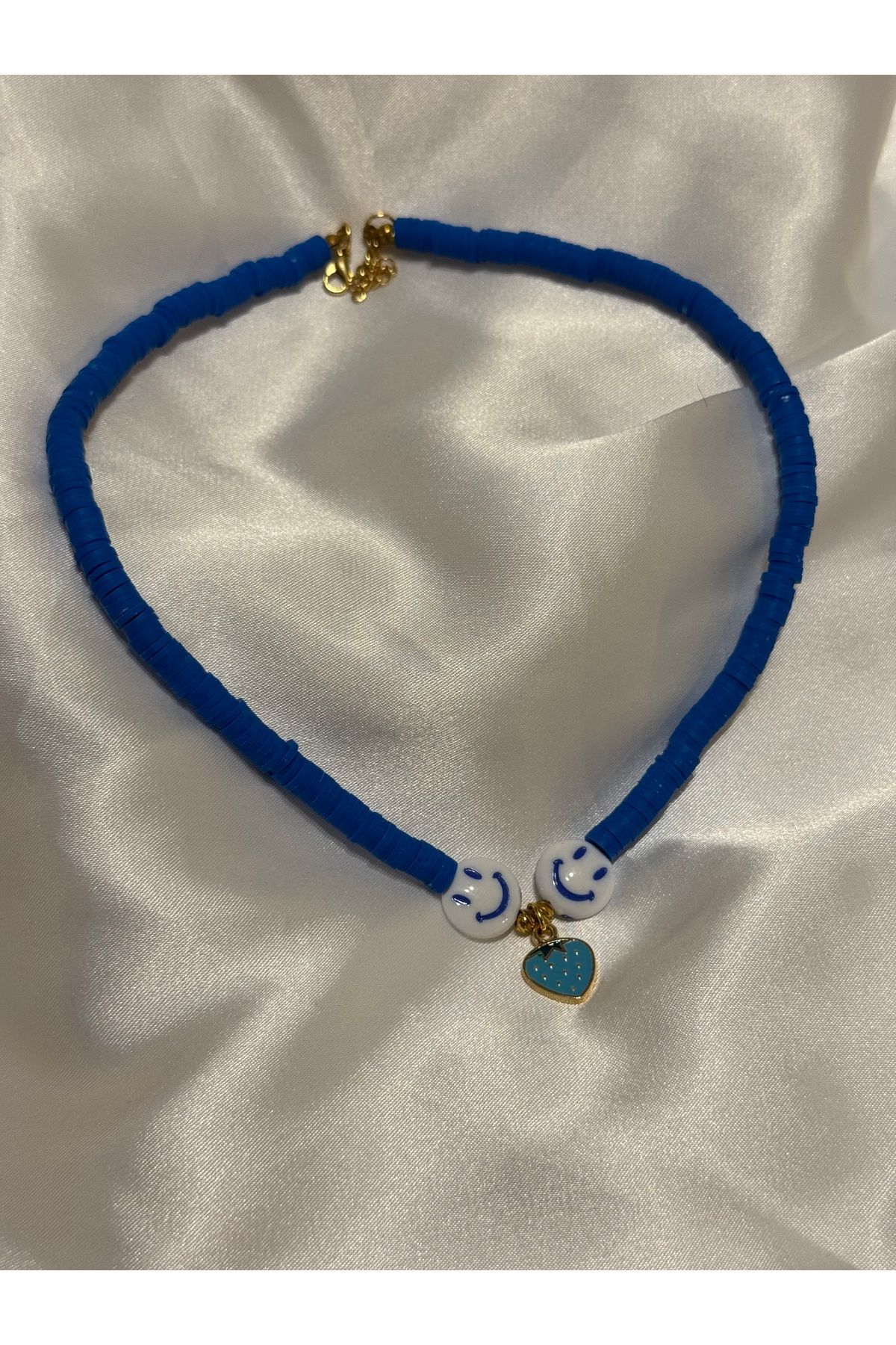 November Accessories Mineli Çilek ve Emoji Uçlu Fimo Boncuk Kolye