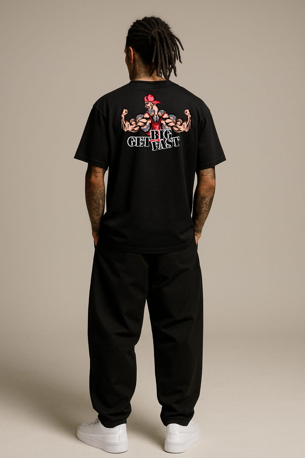MAYK STREETWEAR OVERSIZE TSHIRT - UNISEX BIG GET FAST GYM BASKILI TSHIRT